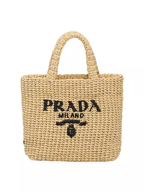 Easy and Fashion! Prada Crochet Raffia Tote Bag