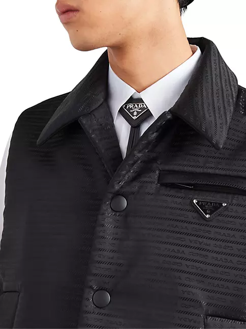 Prada Men's Saffiano Leather Bolo Tie - Black One-Size