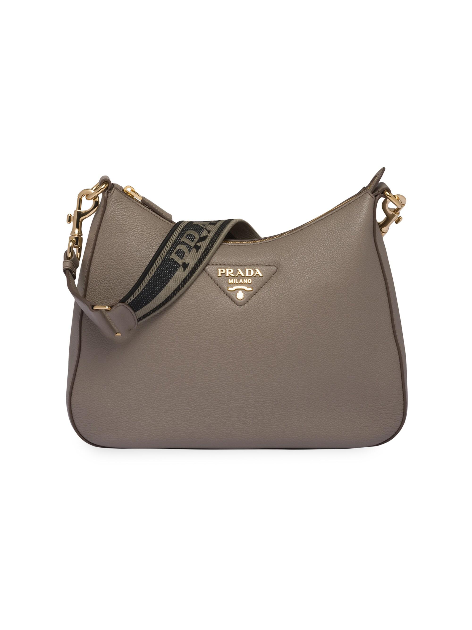 Prada Women's Leather Shoulder Bag - Grey