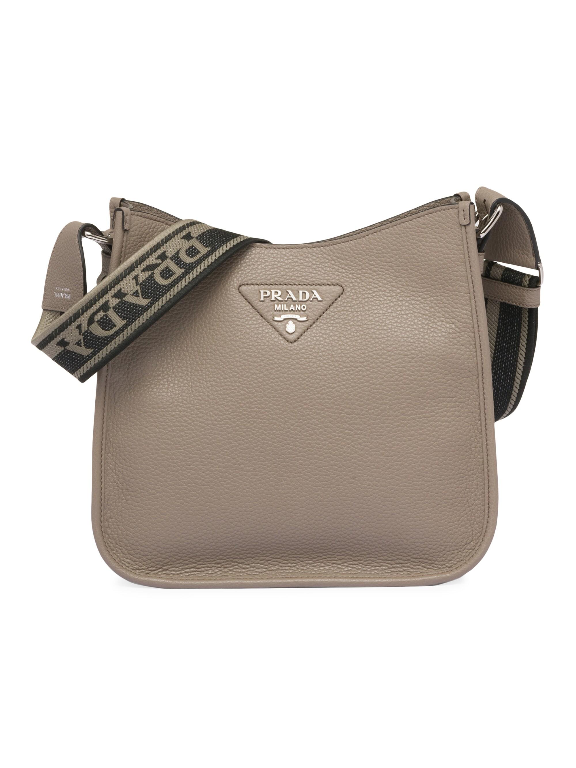 Prada Women's Leather Hobo Bag - Grey