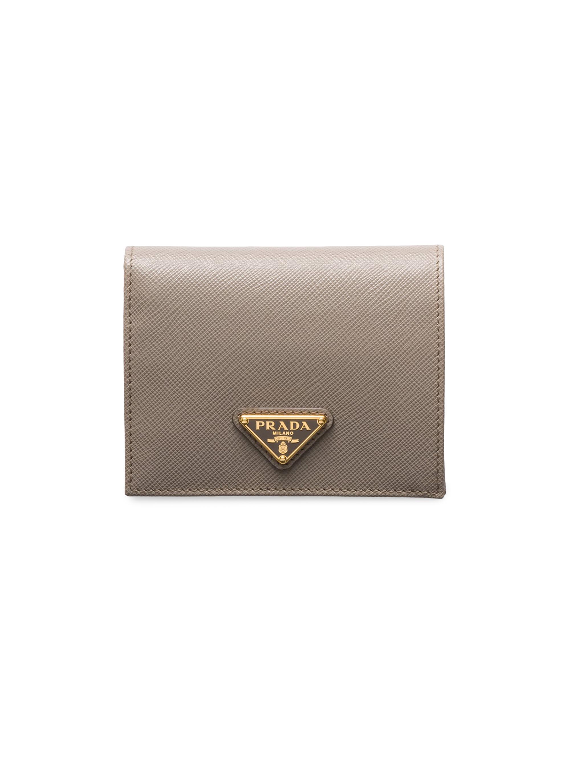 Prada Women's  Saffiano Leather Wallet - Grey
