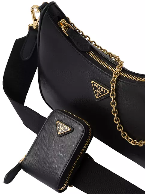 Prada Saffiano Leather Handbag, Black