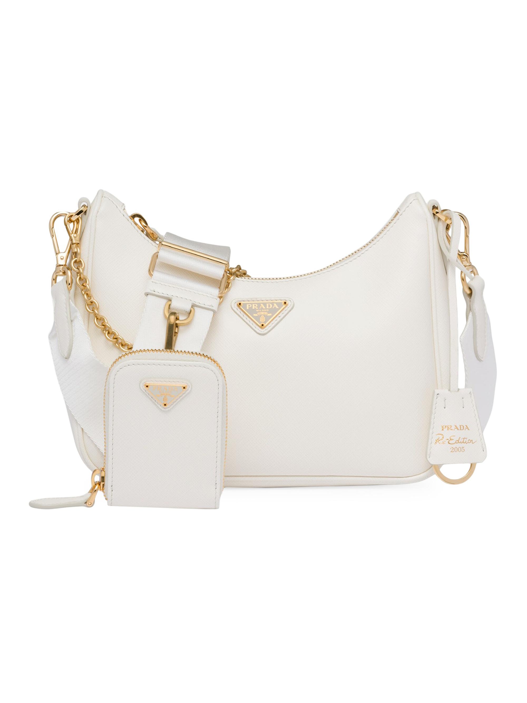 Prada Women's Re-Edition 2005 Saffiano Leather Bag - White