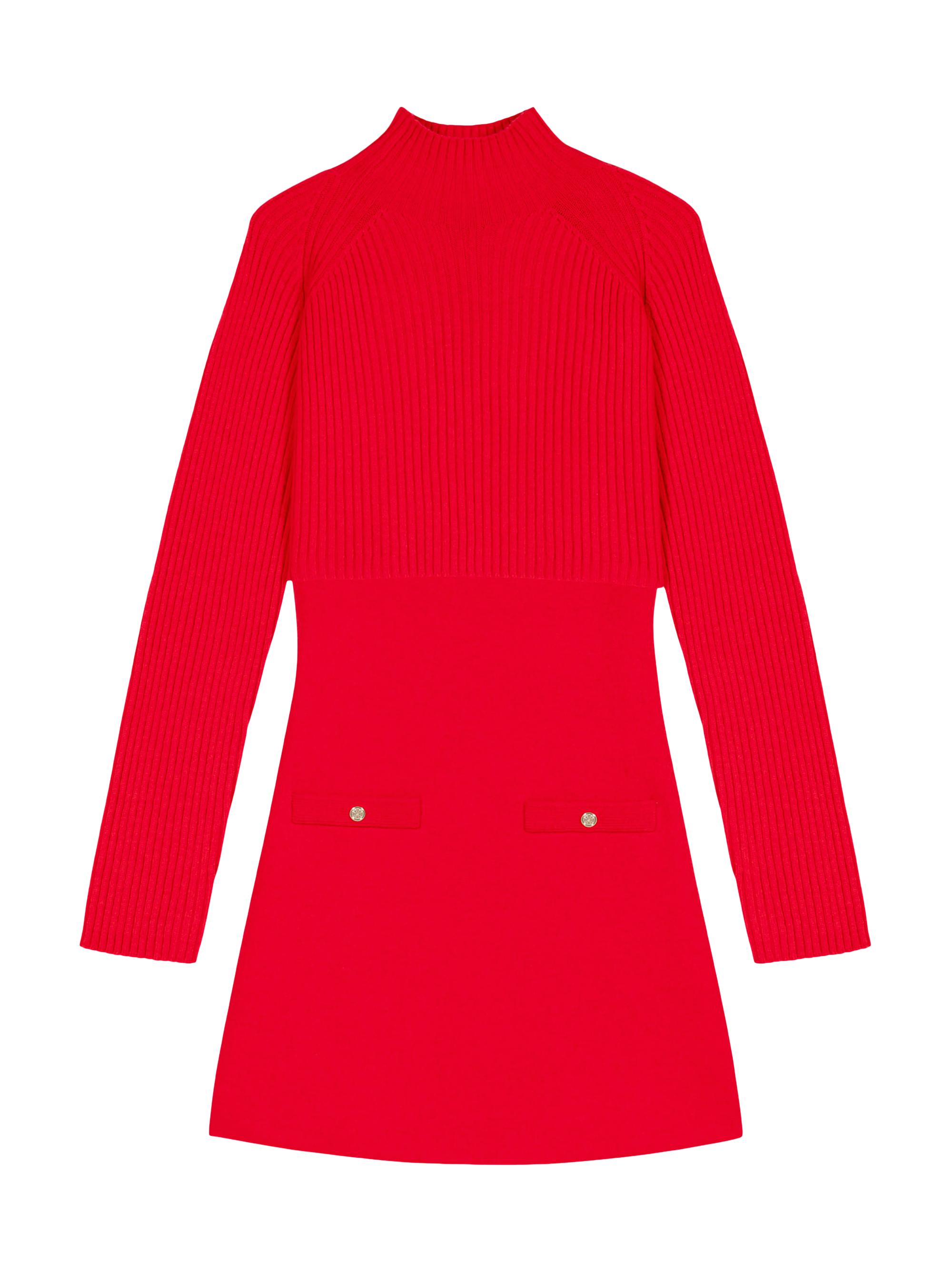 Maje Women's Knit 2-in-1 Short Dress - Red