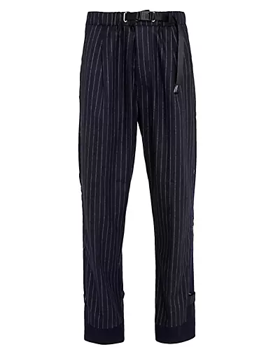 Pinstriped Mid-Rise Pants