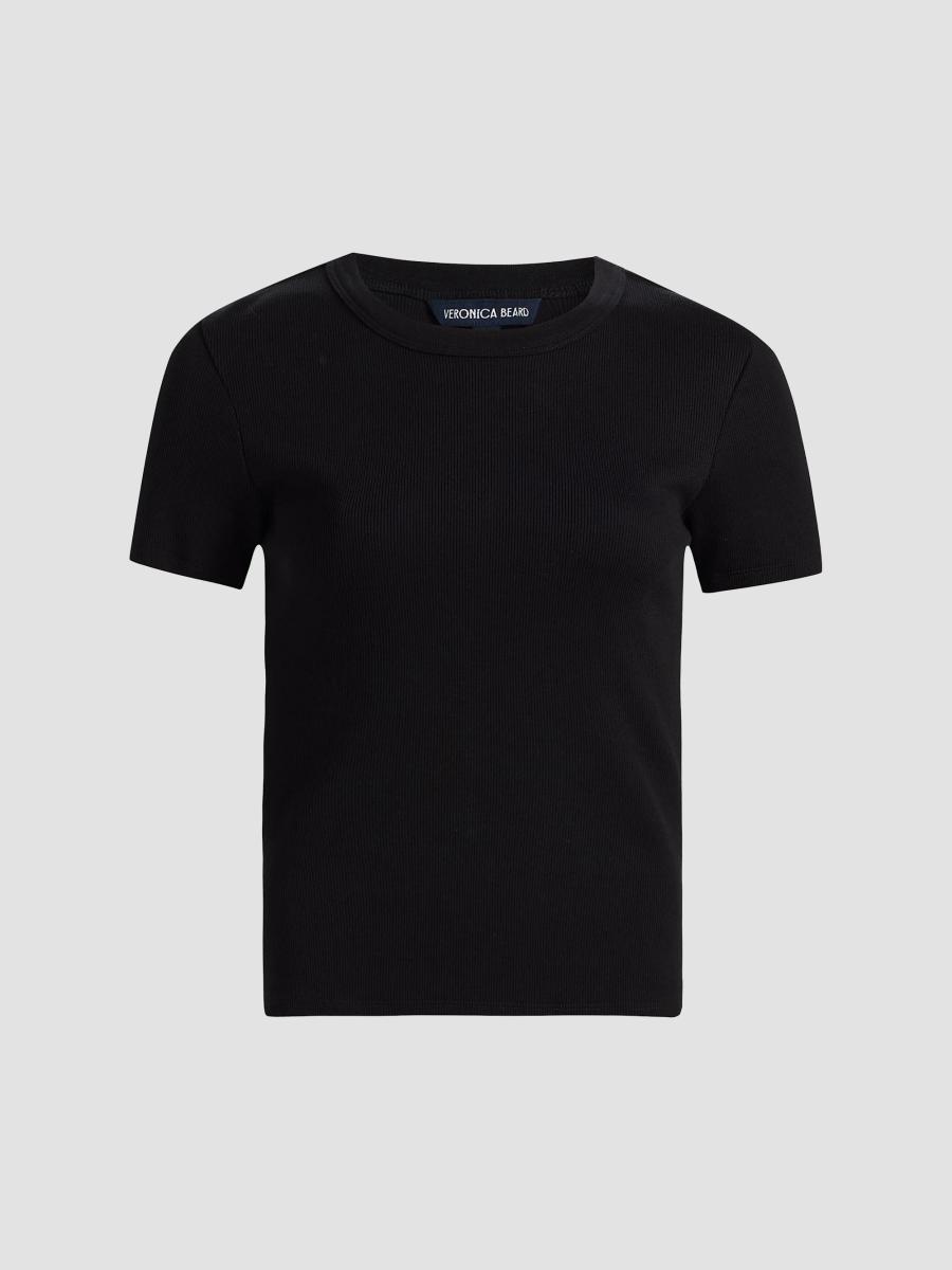 Veronica Beard Pruitt Rib-Knit Cotton-Blend T-Shirt | Saks Fifth