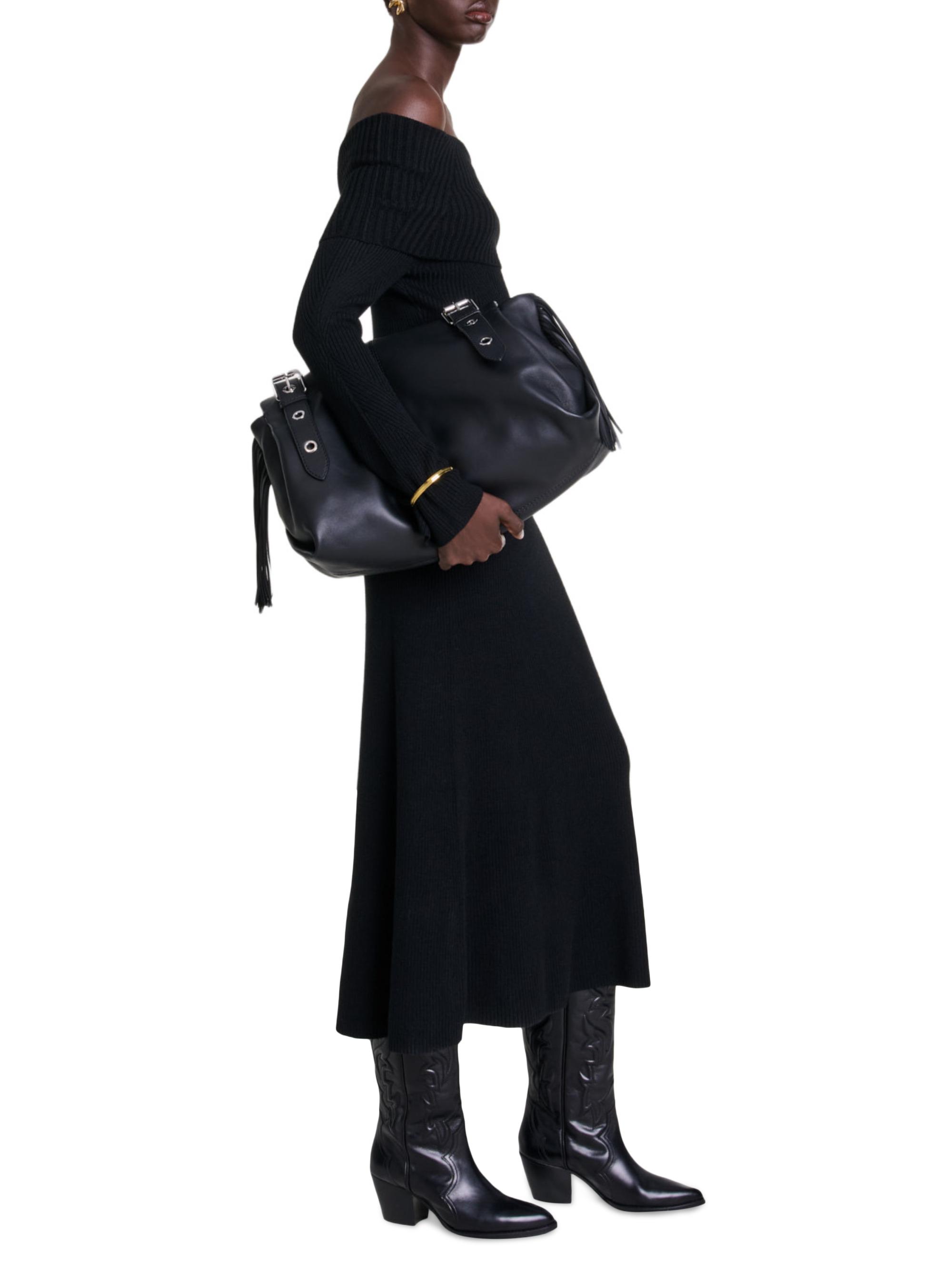 Maje Women's Knit Maxi Dress - Black