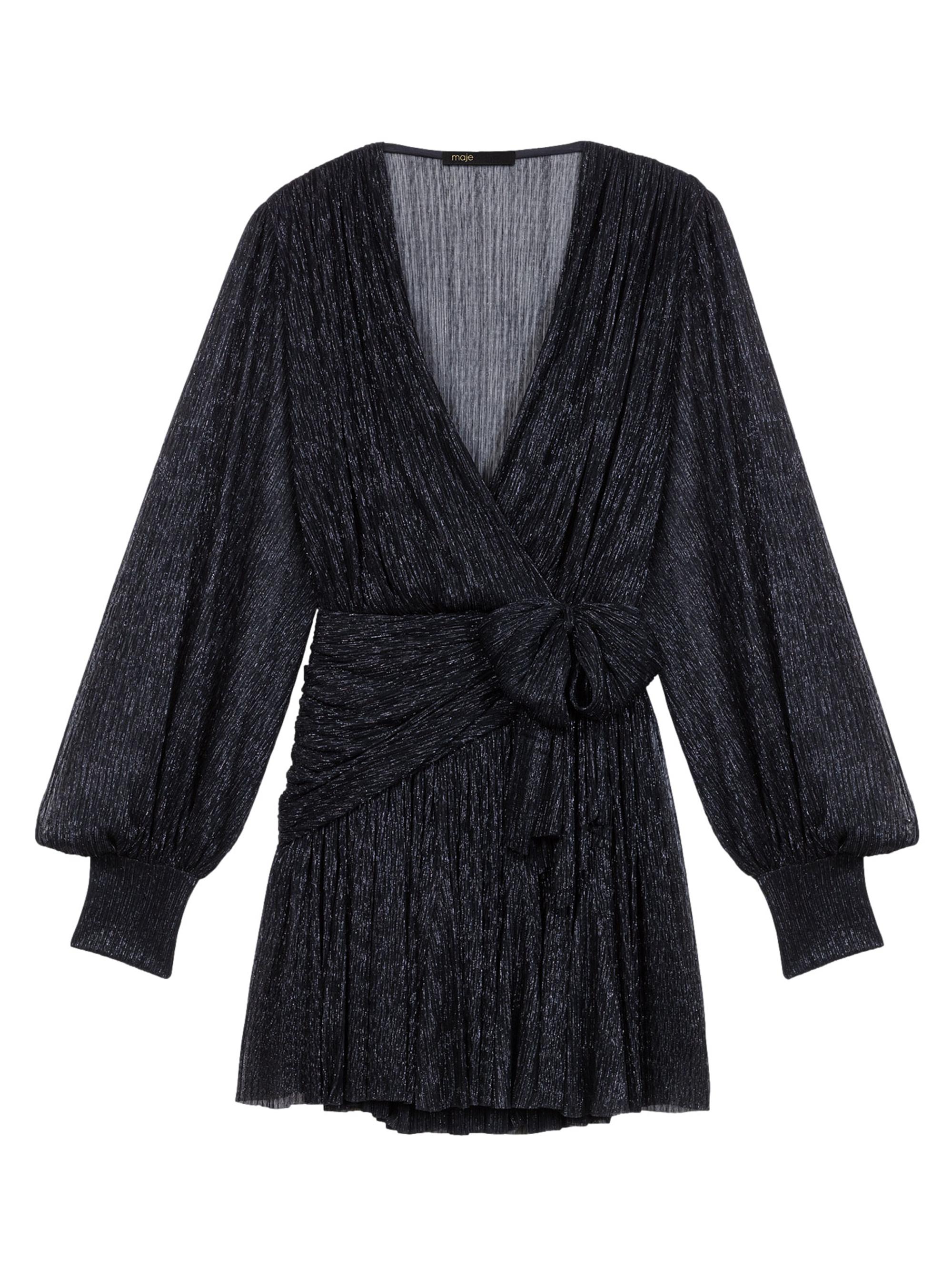 Maje Women's Short Lame Dress - Black