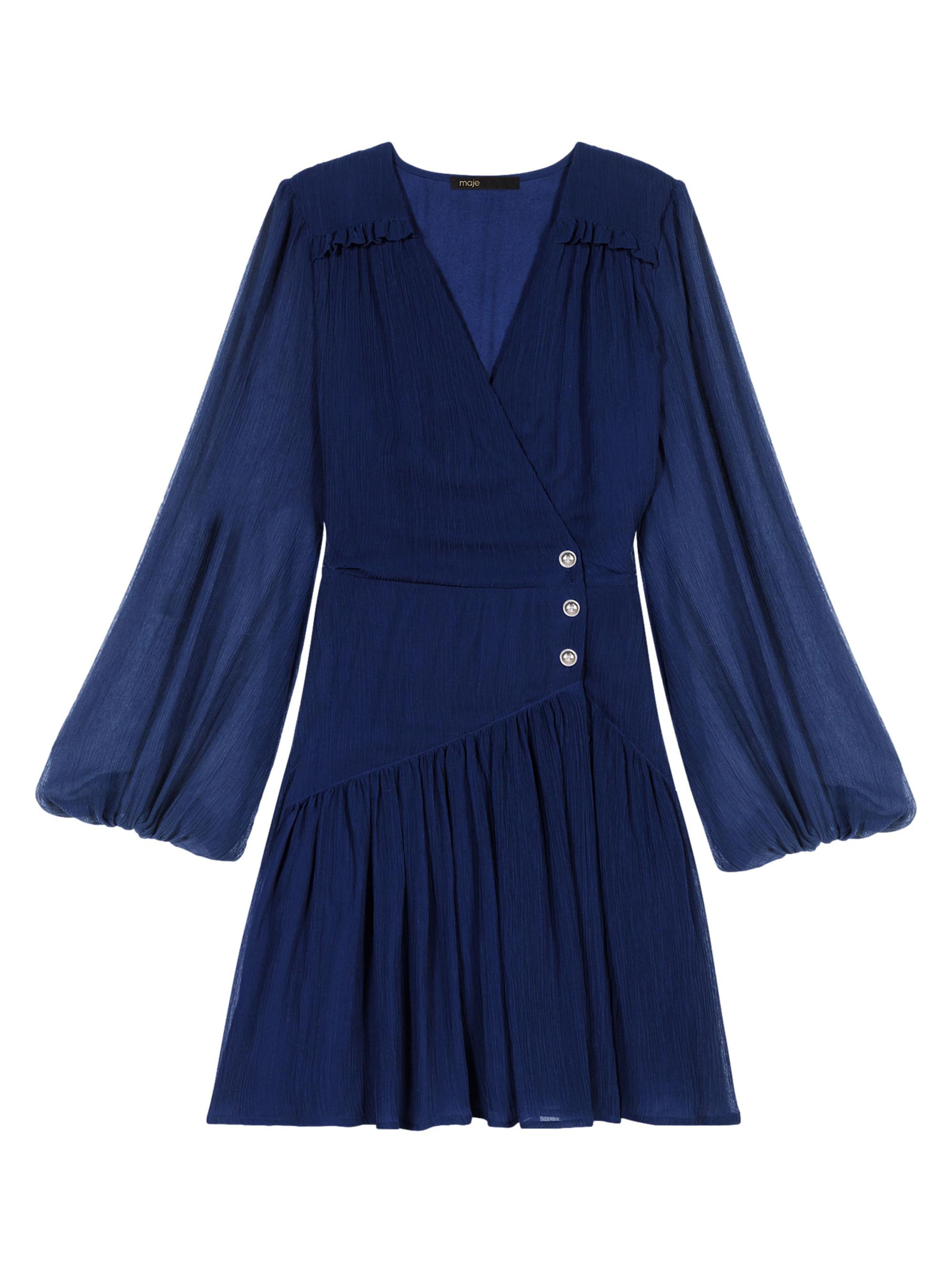 Maje Women's Short Ruffled Dress - Navy