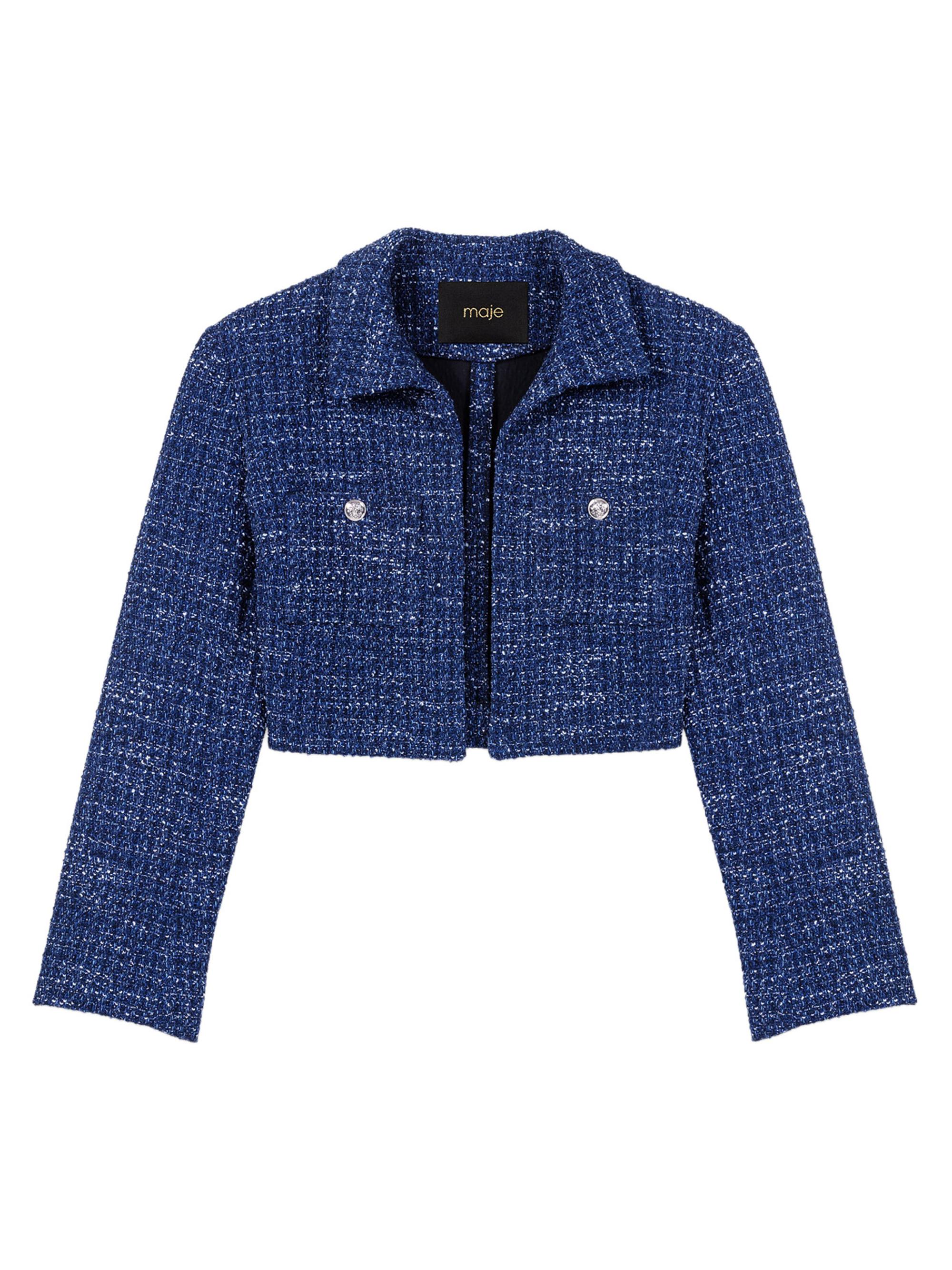 Maje Women's 2-in-1 Tweed Dress - Blue