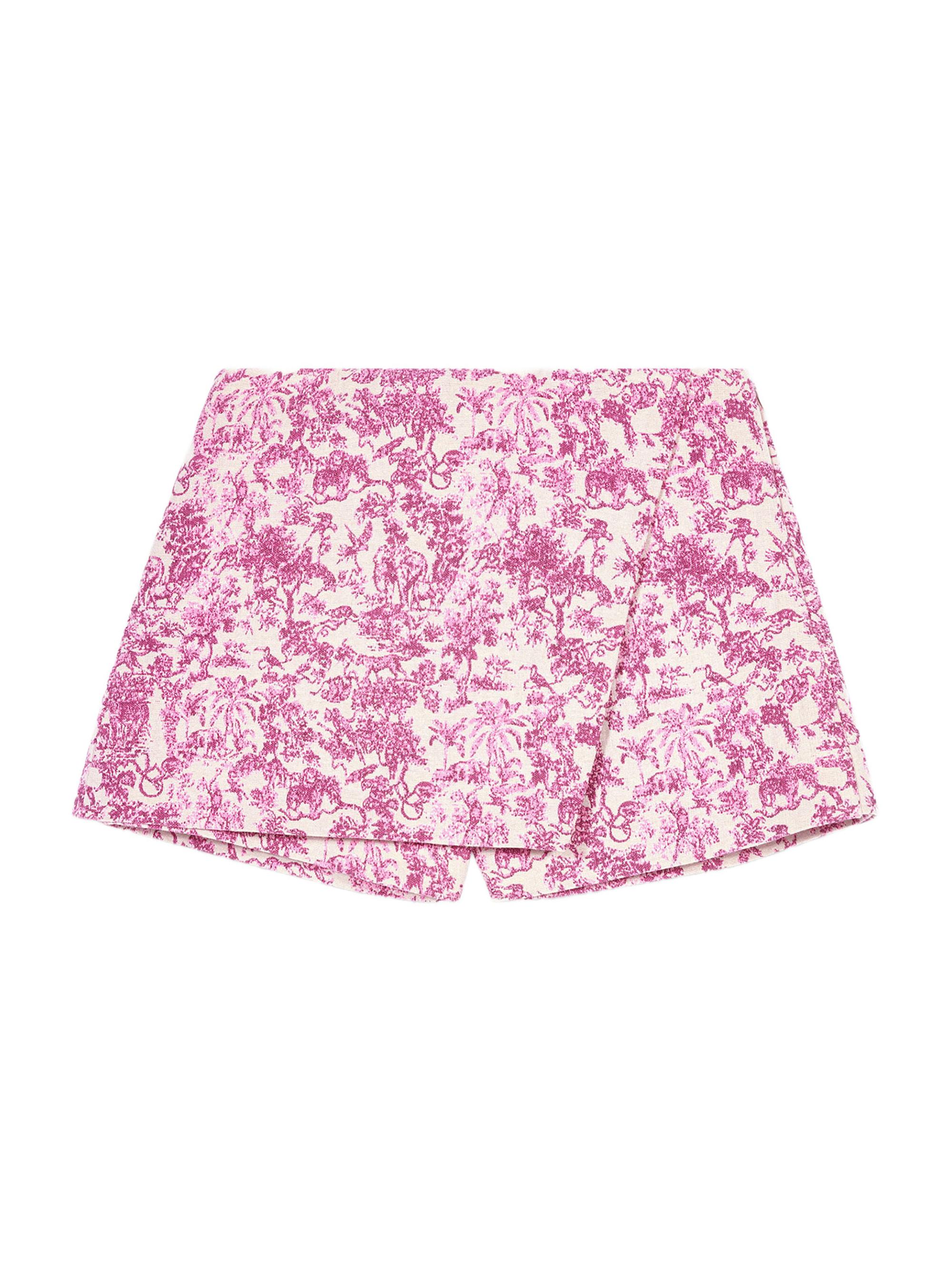 Maje Women's Layered Shorts - Pink Jungle Canvas