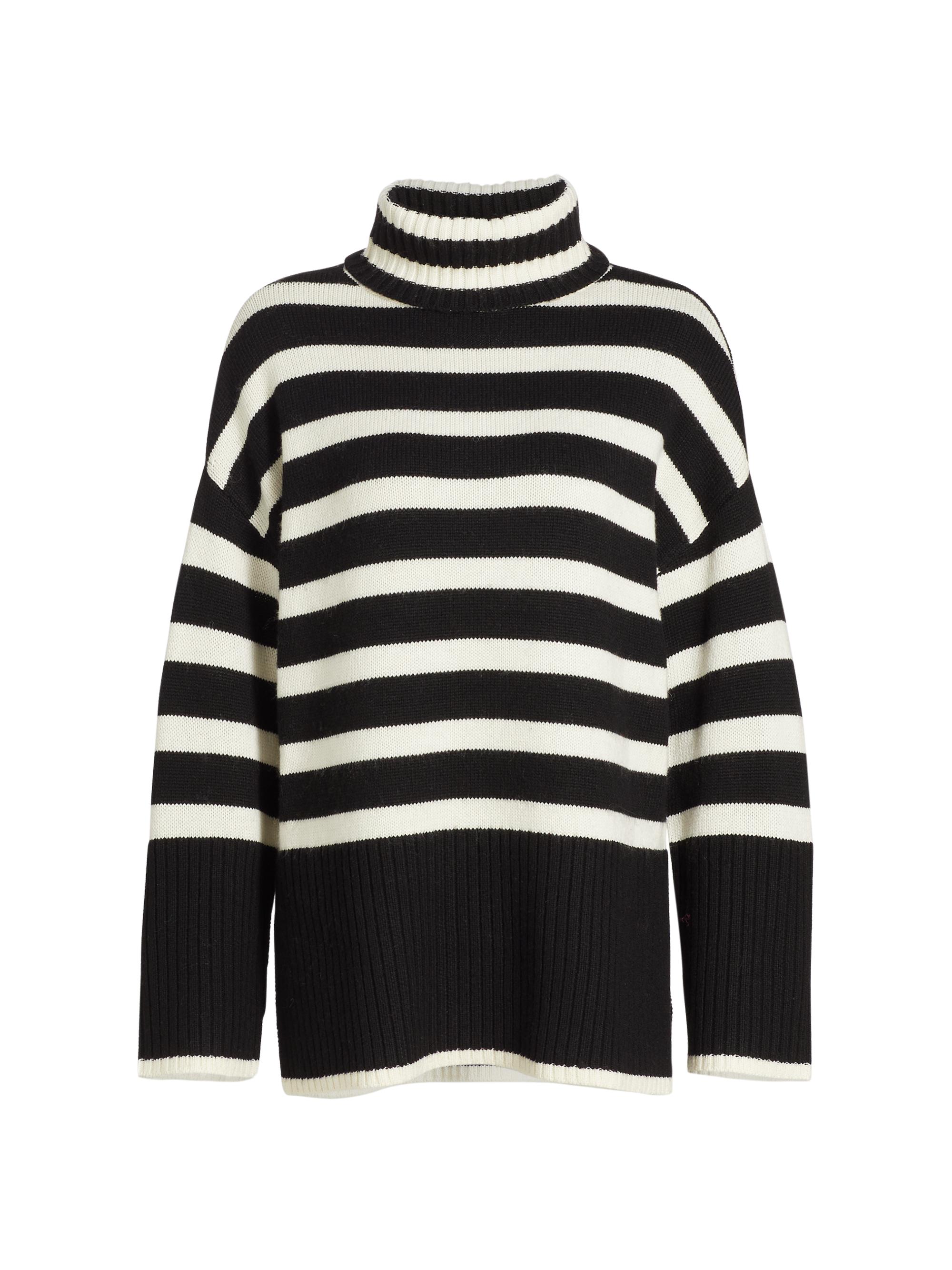 black and white striped shirt turtleneck