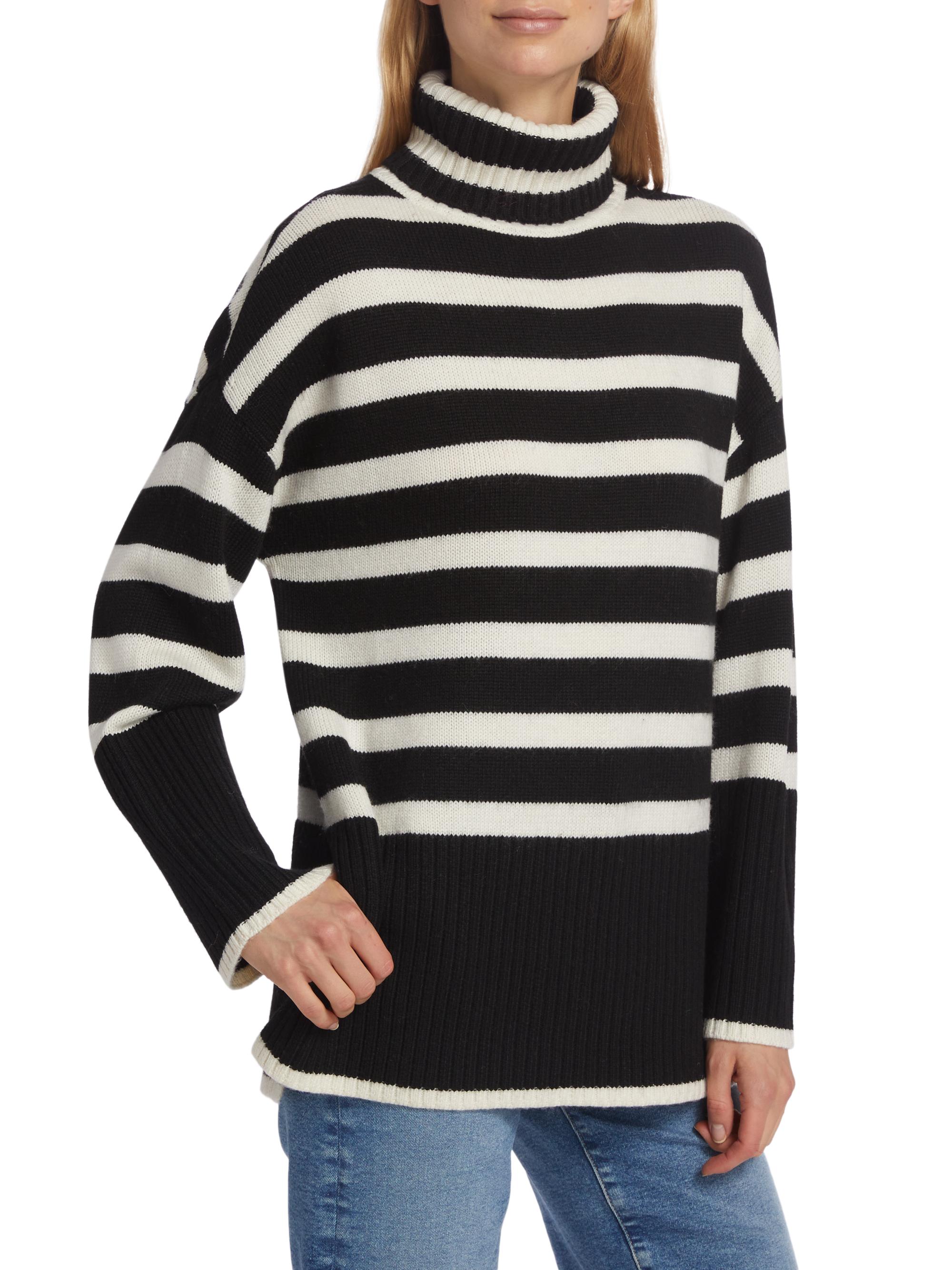 black and white striped shirt turtleneck