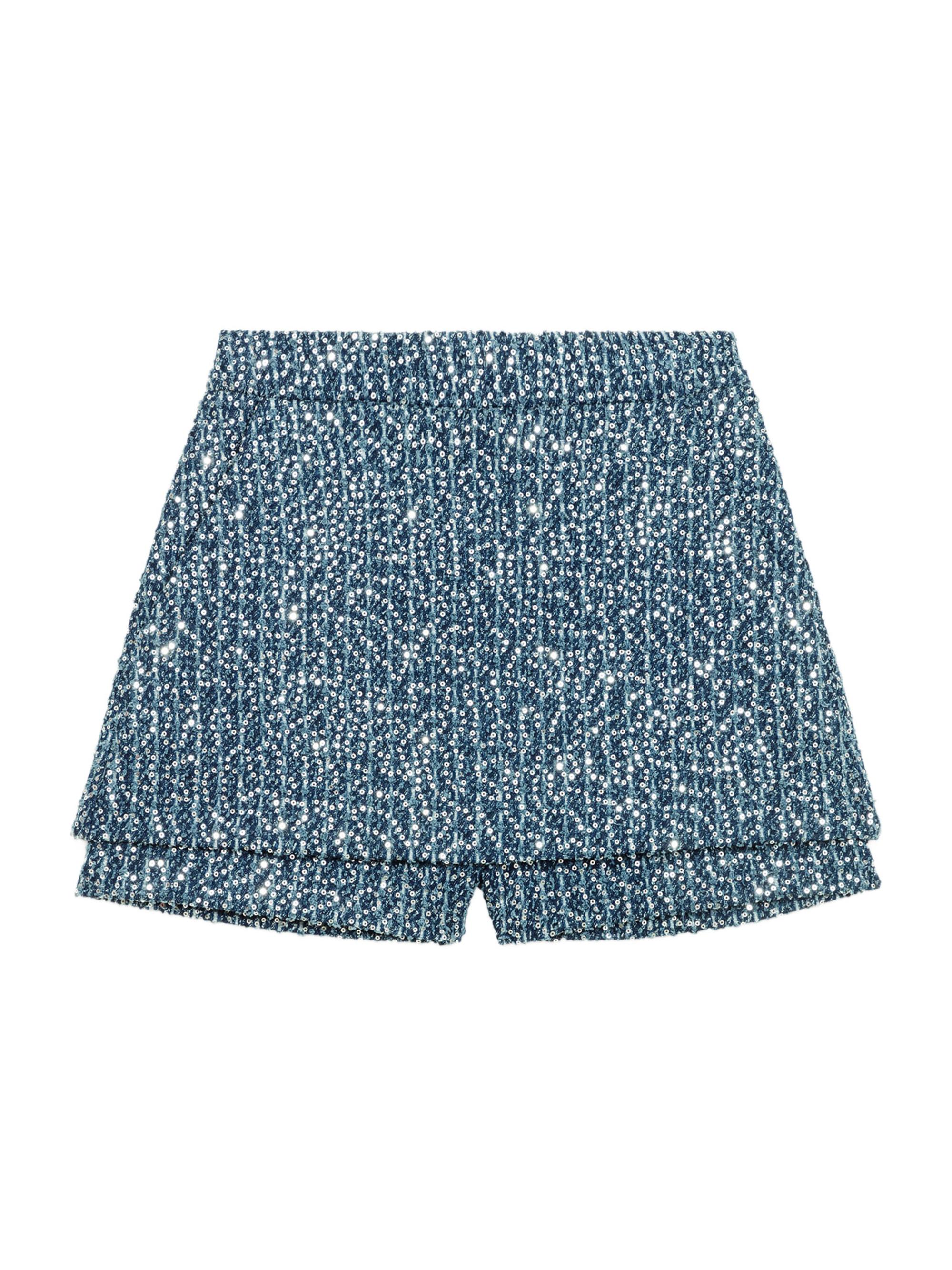 Maje Women's Tweed Illusion Skort - Blue Silver
