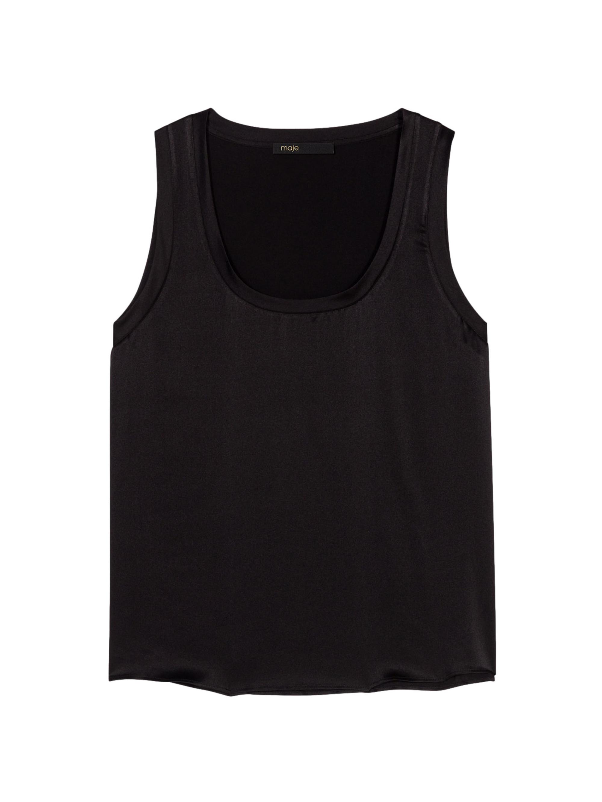 Maje Women's Silk Tank Top - Black