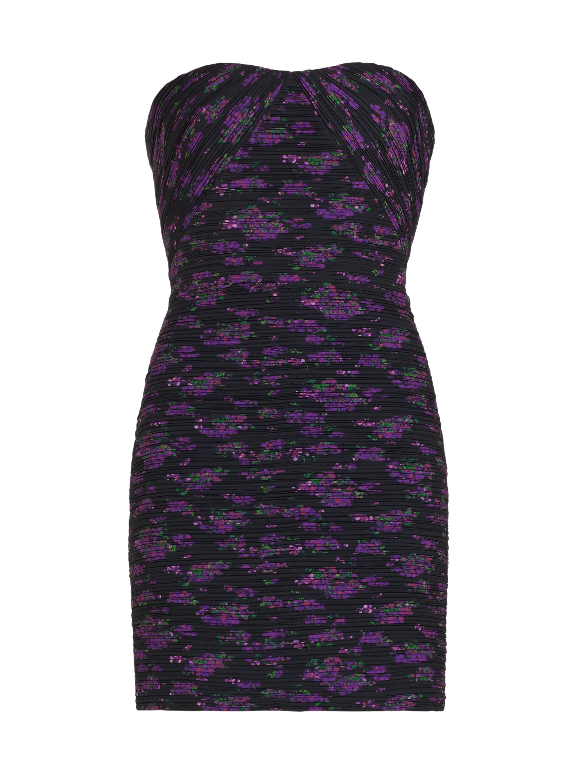 Amur Women's Jana Pleated Floral Minidress - Hydrangea Berry