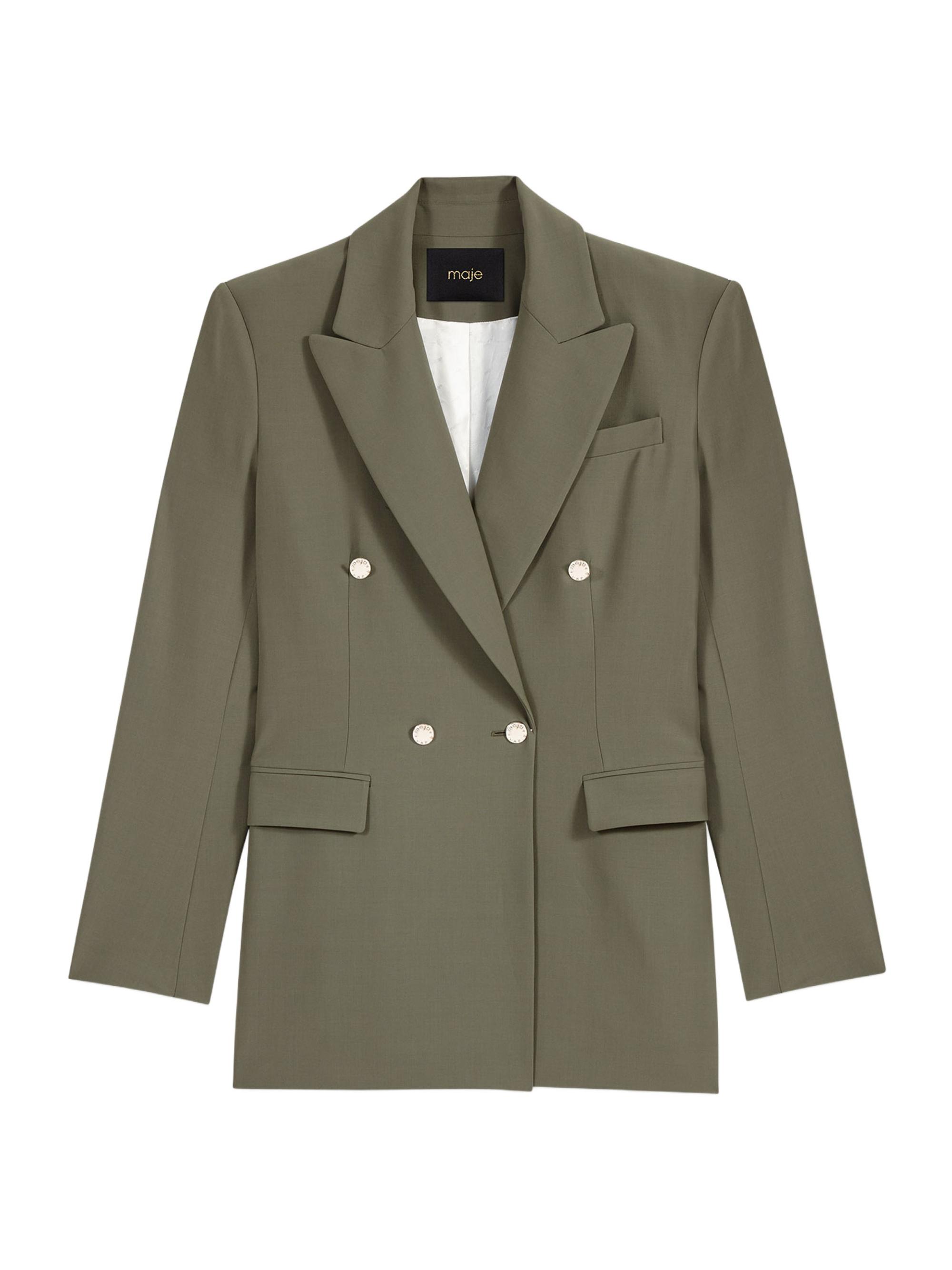 Maje Women's Slim Fit Suit Jacket - Khaki