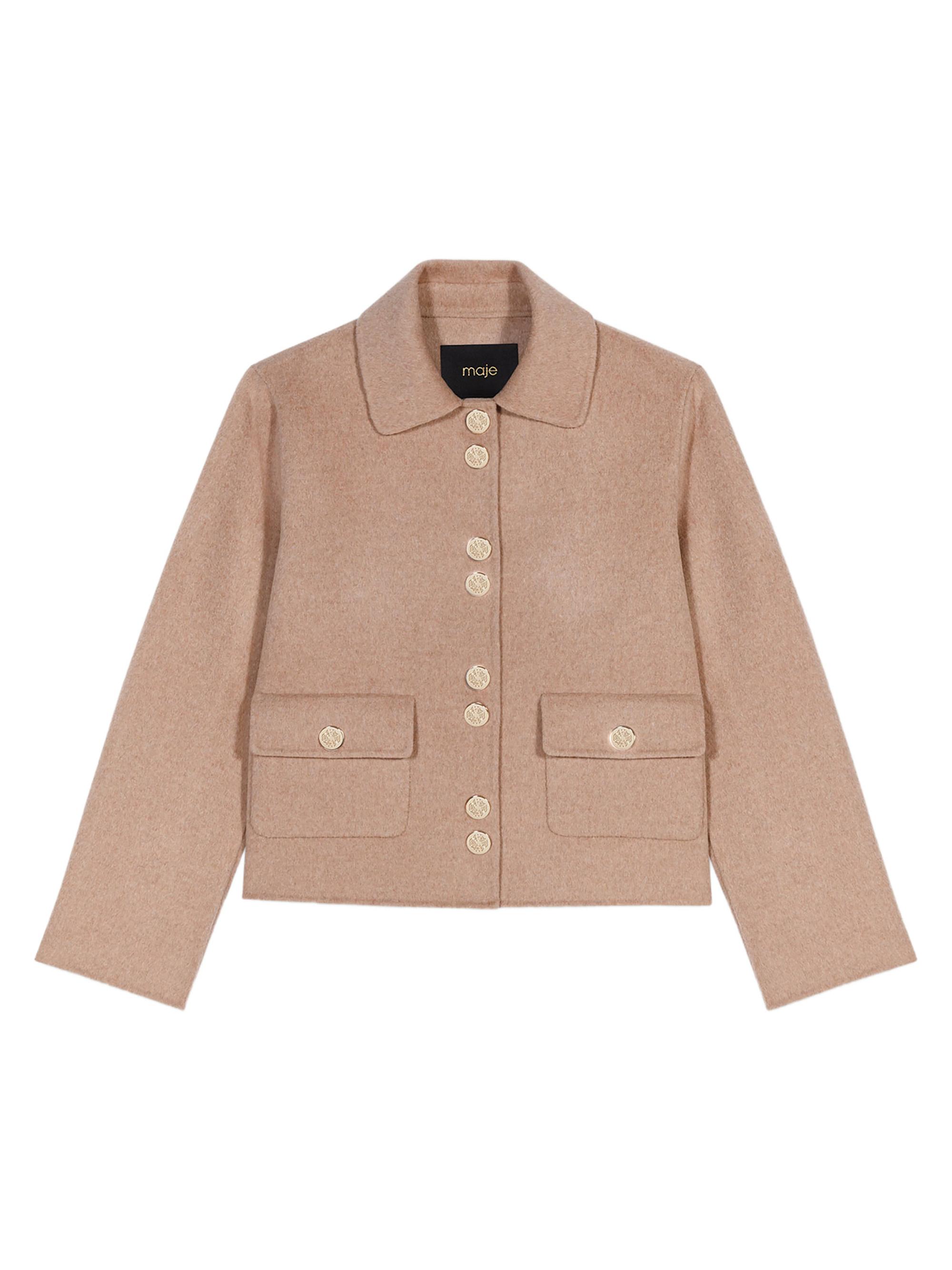 Maje Women's Short Quilted Jacket - Camel