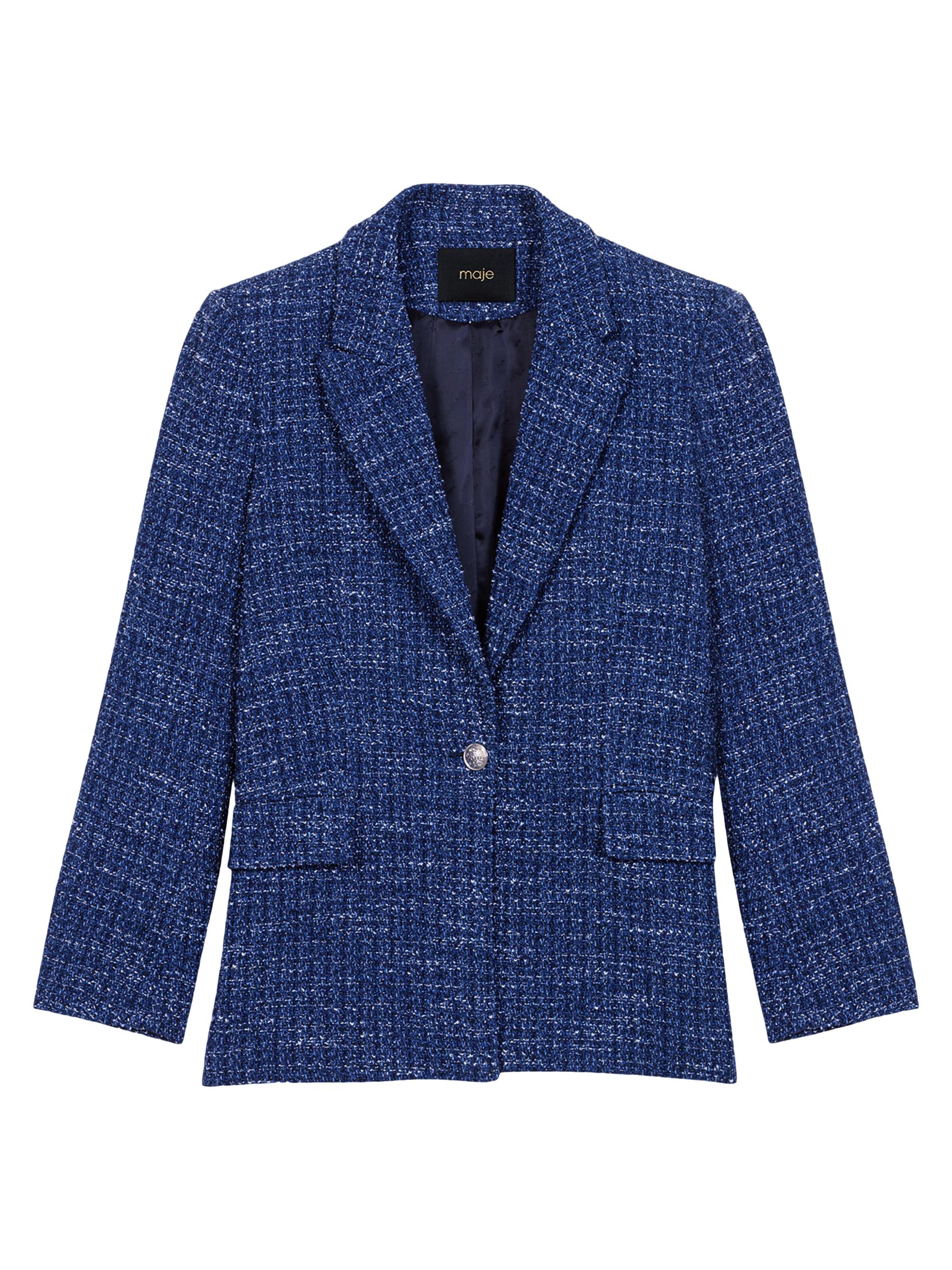 Maje Women's Tweed Jacket - Blue