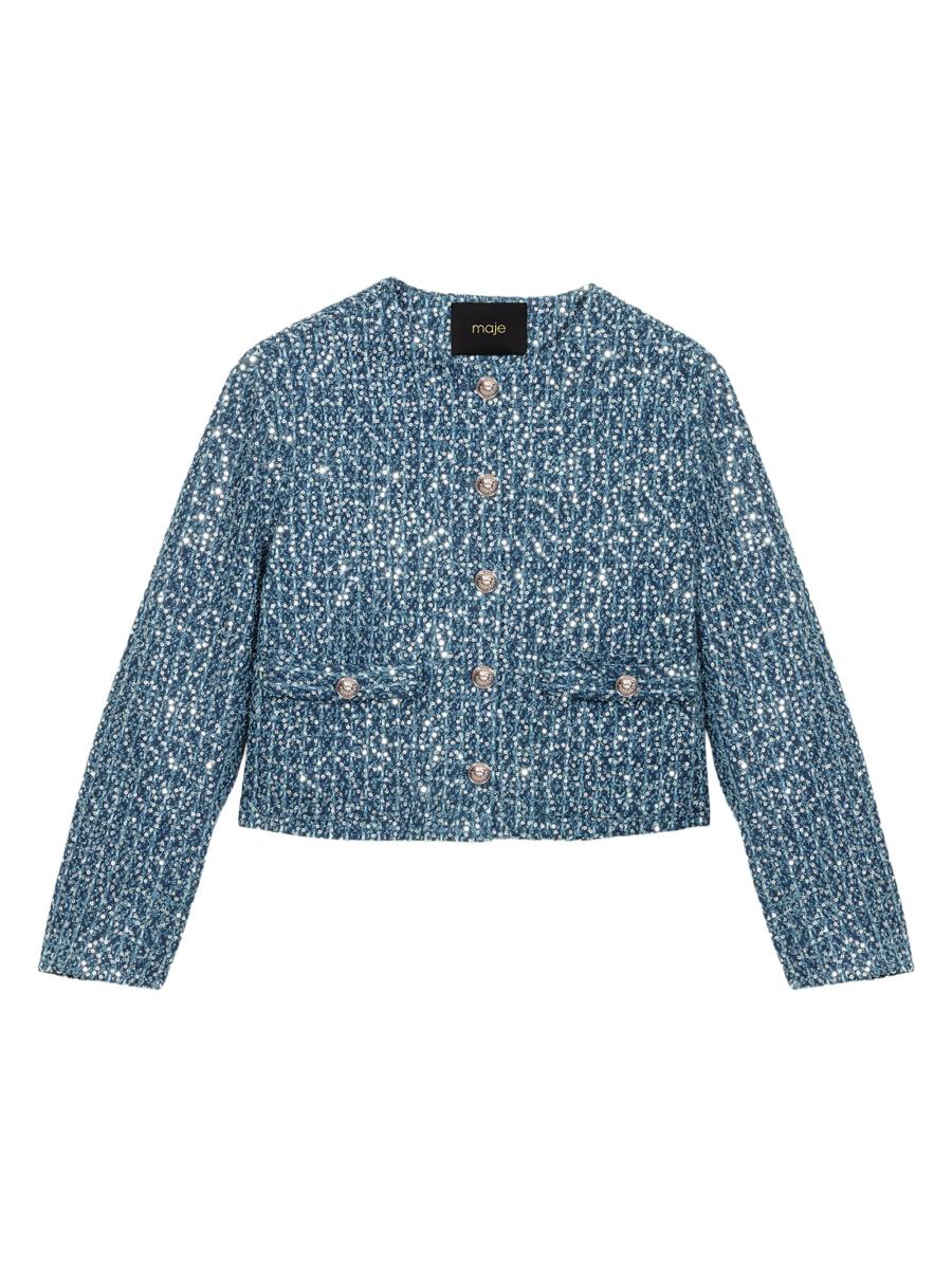 Maje Sequinned Tweed Jacket | Saks Fifth Avenue