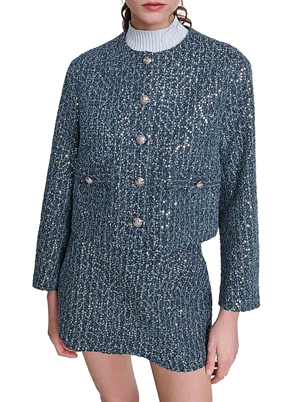 Shop Maje Sequinned Tweed Jacket | Saks Fifth Avenue Shop Maje Sequinned Tweed Jacket | Saks Fifth Avenue