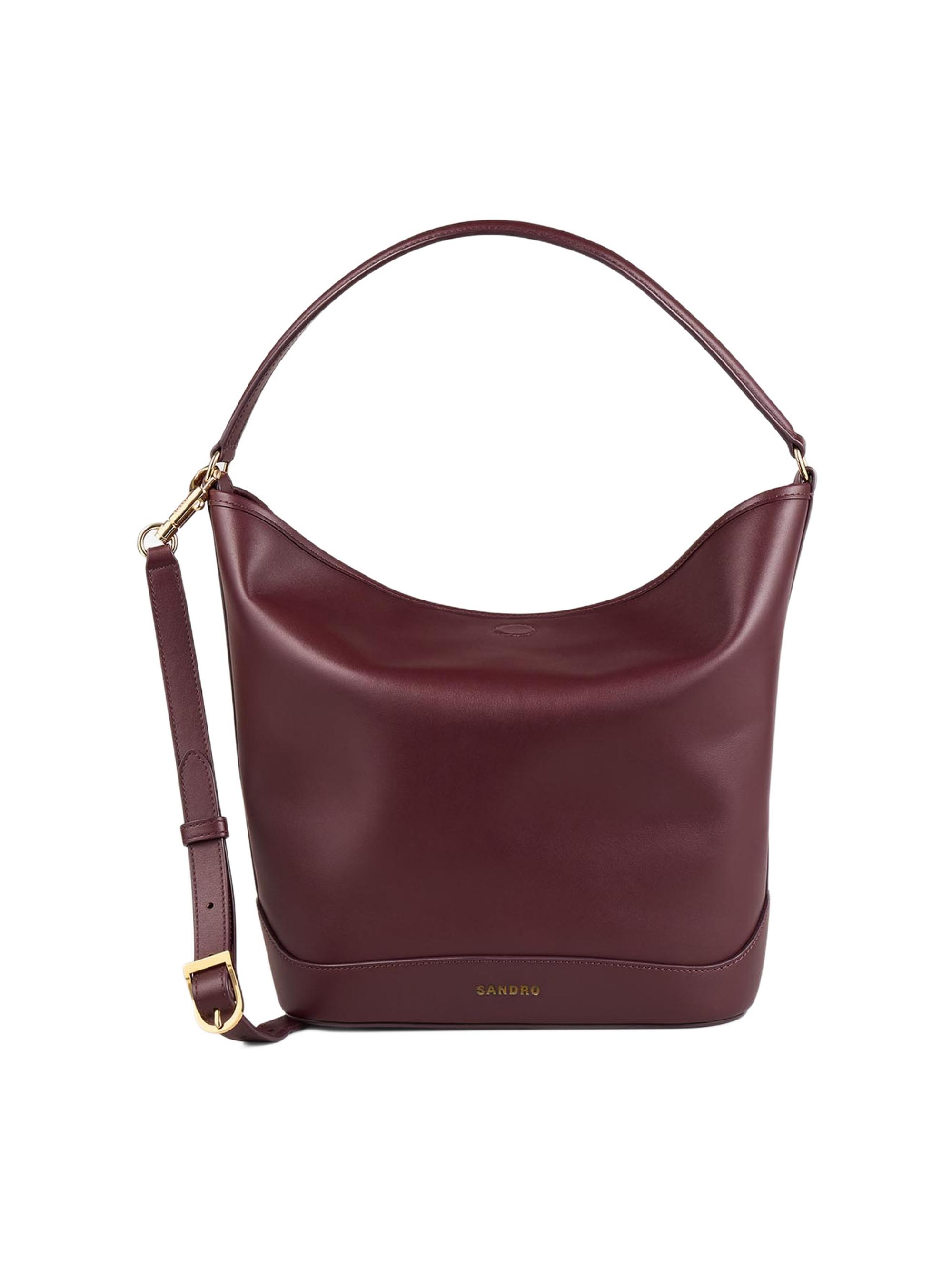 Sandro Women's Leather Bucket Bag - Bordeaux