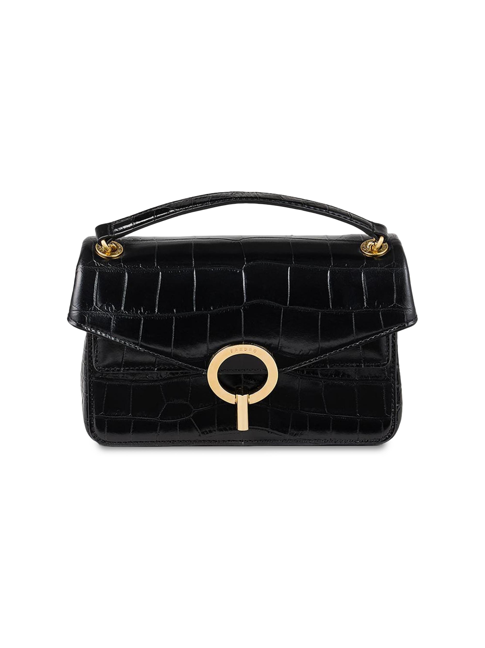 Sandro Women's Mock Croc Leather Yza Bag - Black