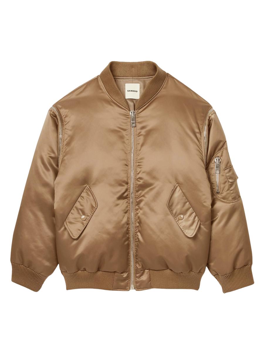 Sandro Satin Look Bomber Jacket | Saks Fifth Avenue