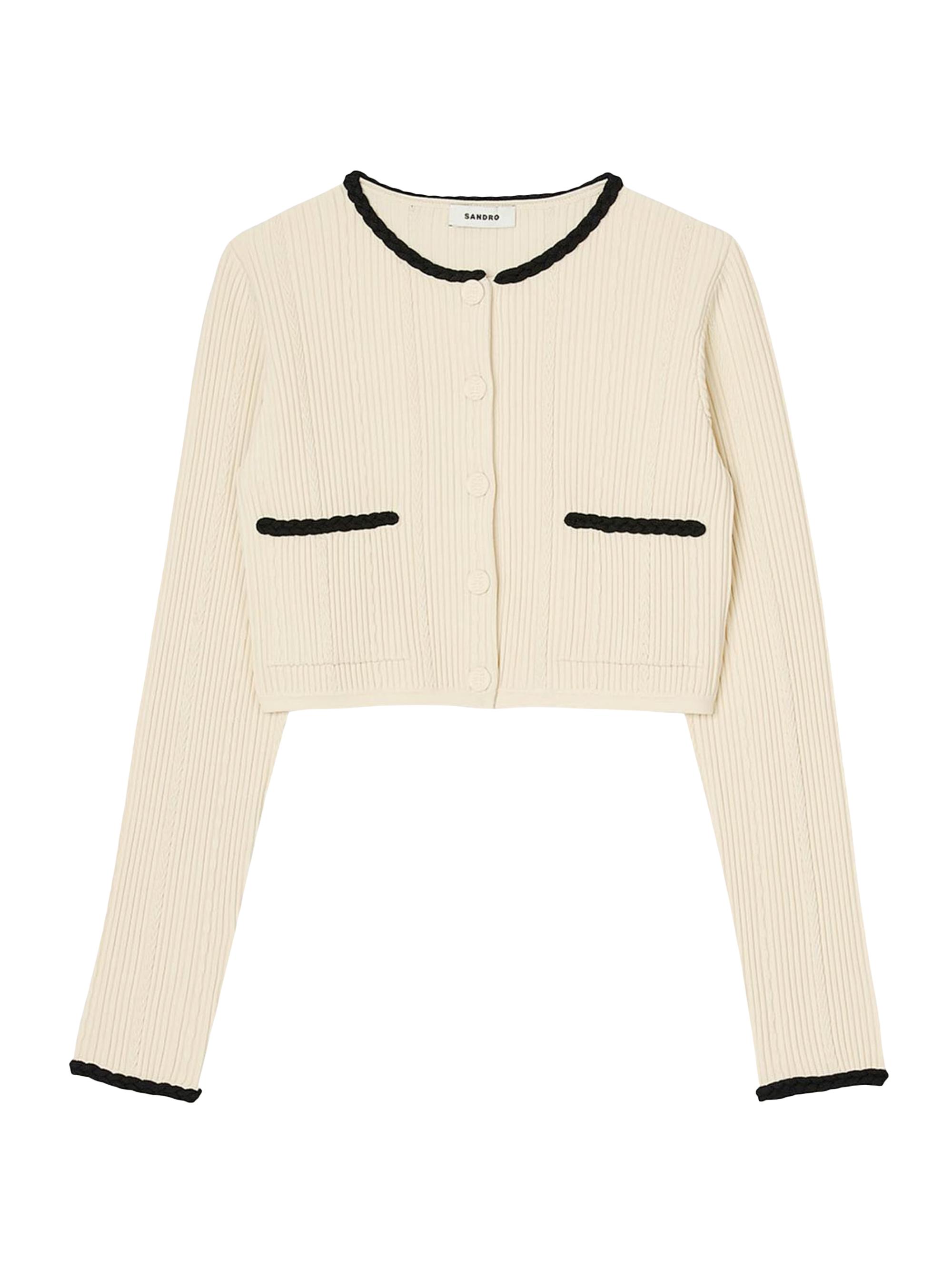 Sandro Women's Pointelle Knit Cardigan - Ecru