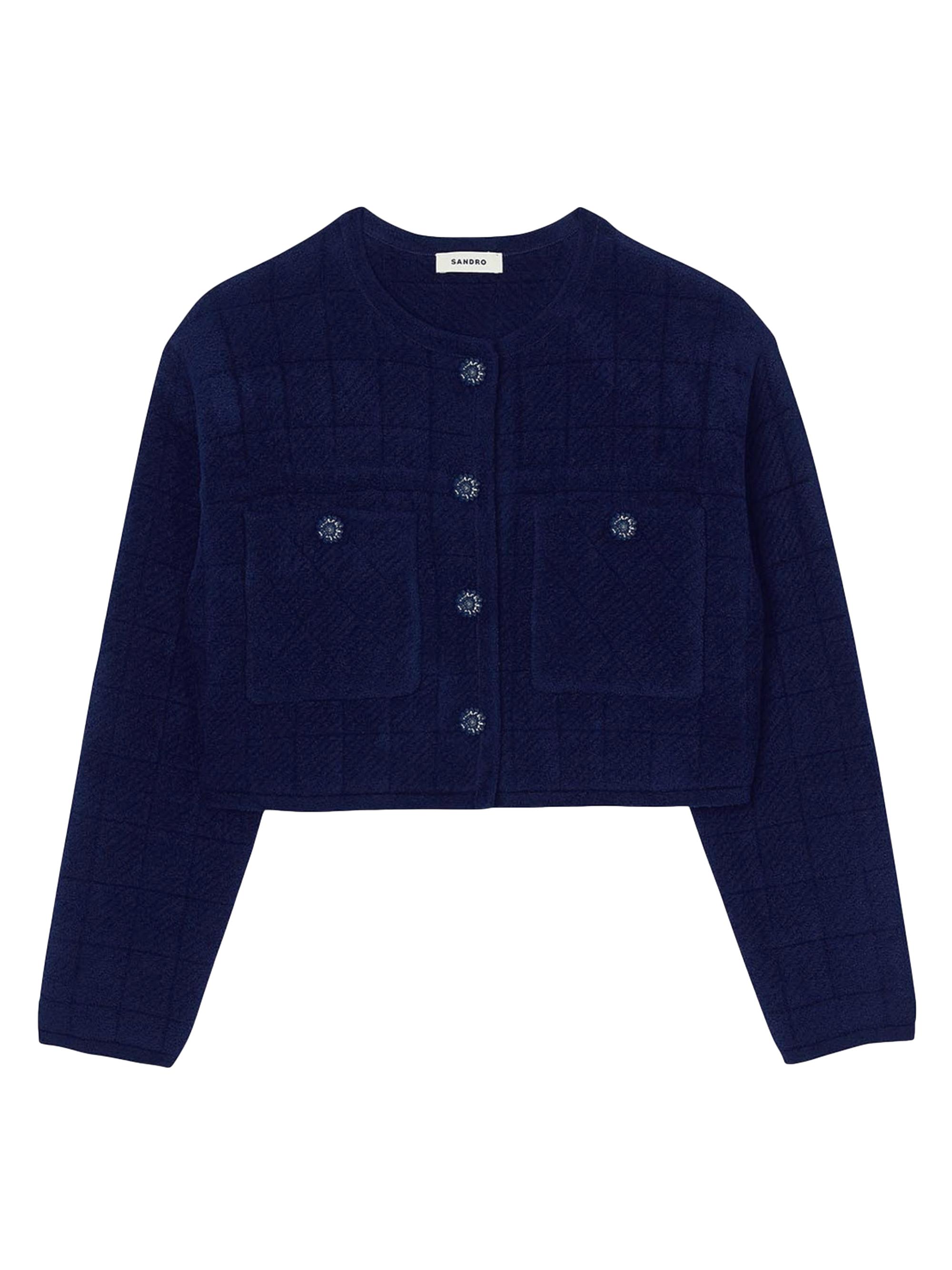 Sandro Women's Short Knit Cardigan - Navy Blue