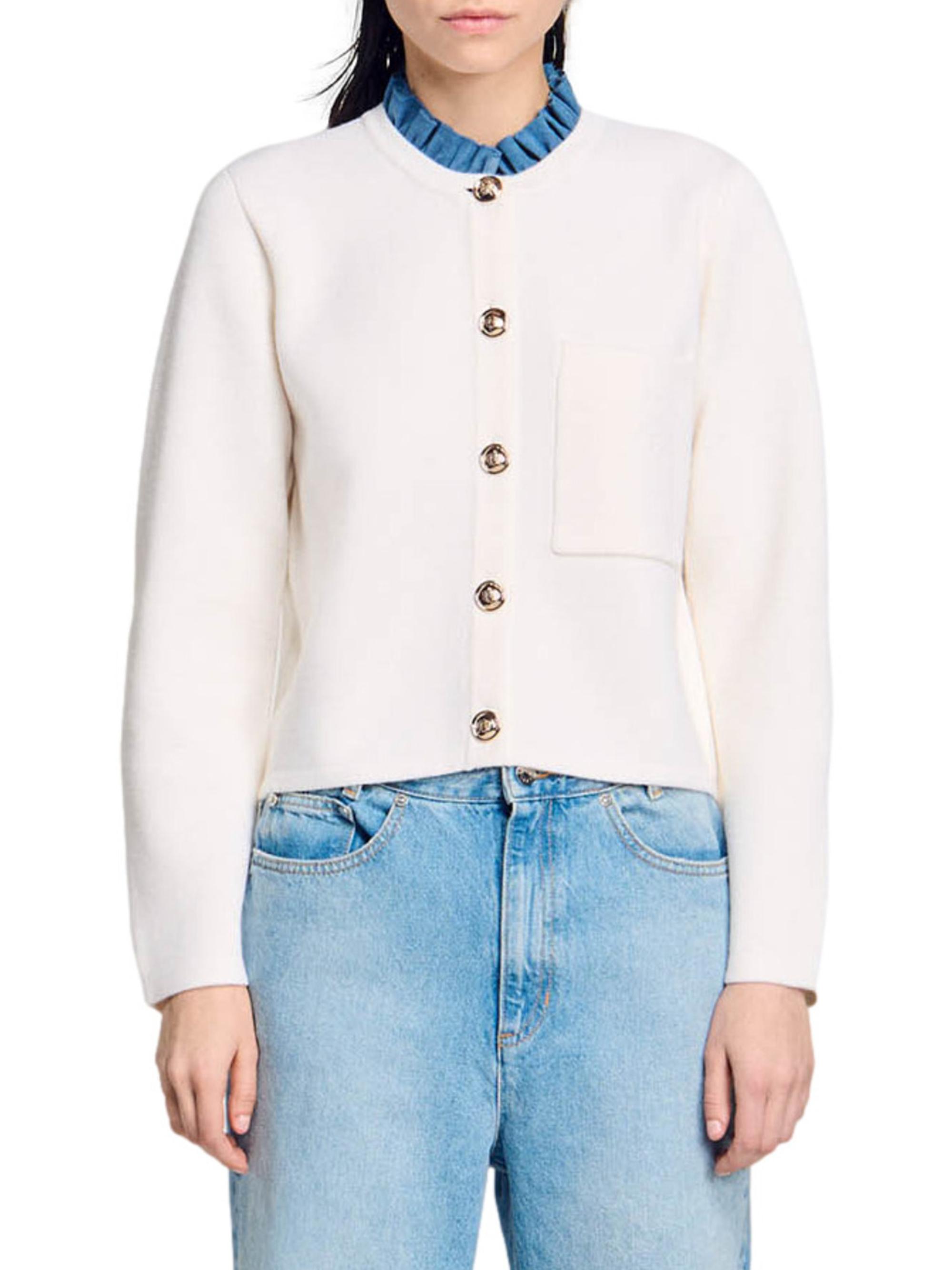 Sandro High-Neck Cardigan | Saks Fifth Avenue
