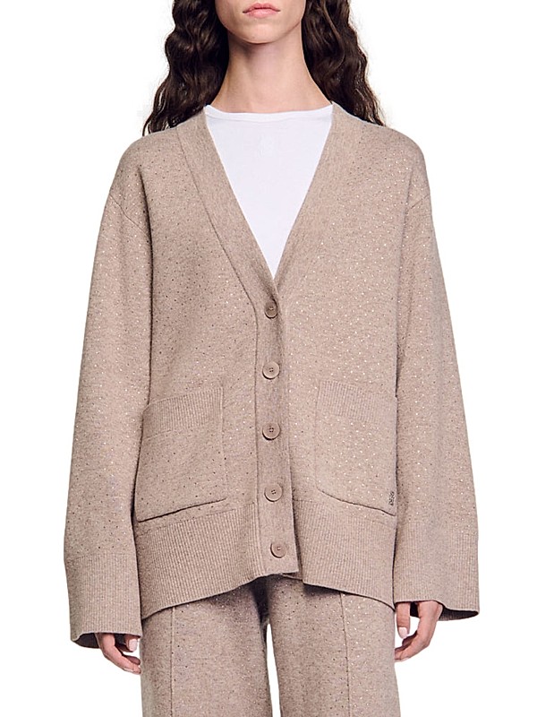 Shop Sandro Long Rhinestone Cardigan | Saks Fifth Avenue Shop Sandro Long Rhinestone Cardigan | Saks Fifth Avenue