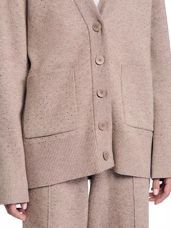 Shop Sandro Long Rhinestone Cardigan | Saks Fifth Avenue Shop Sandro Long Rhinestone Cardigan | Saks Fifth Avenue
