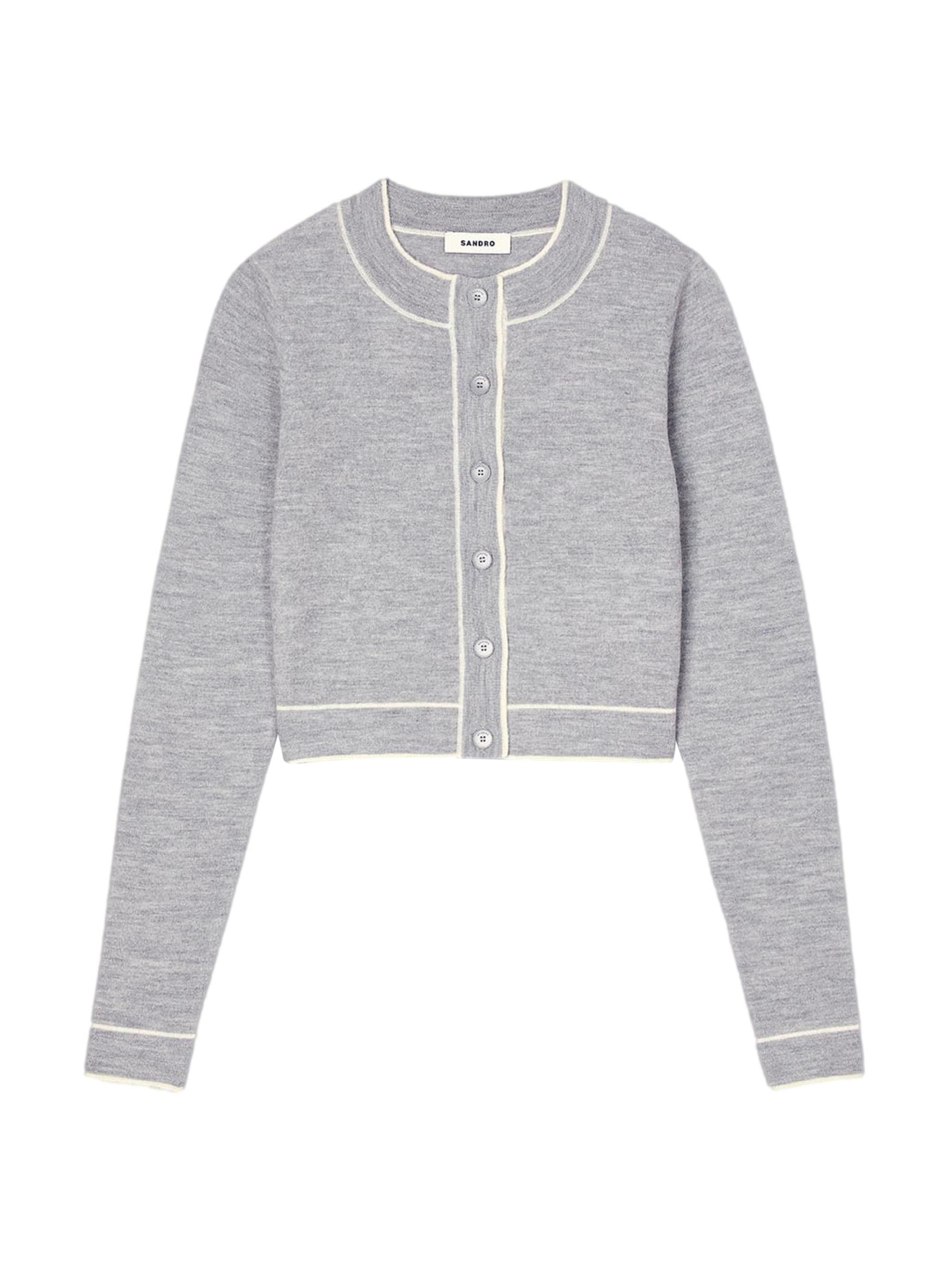 Sandro Women's Cropped Cardigan - Grey