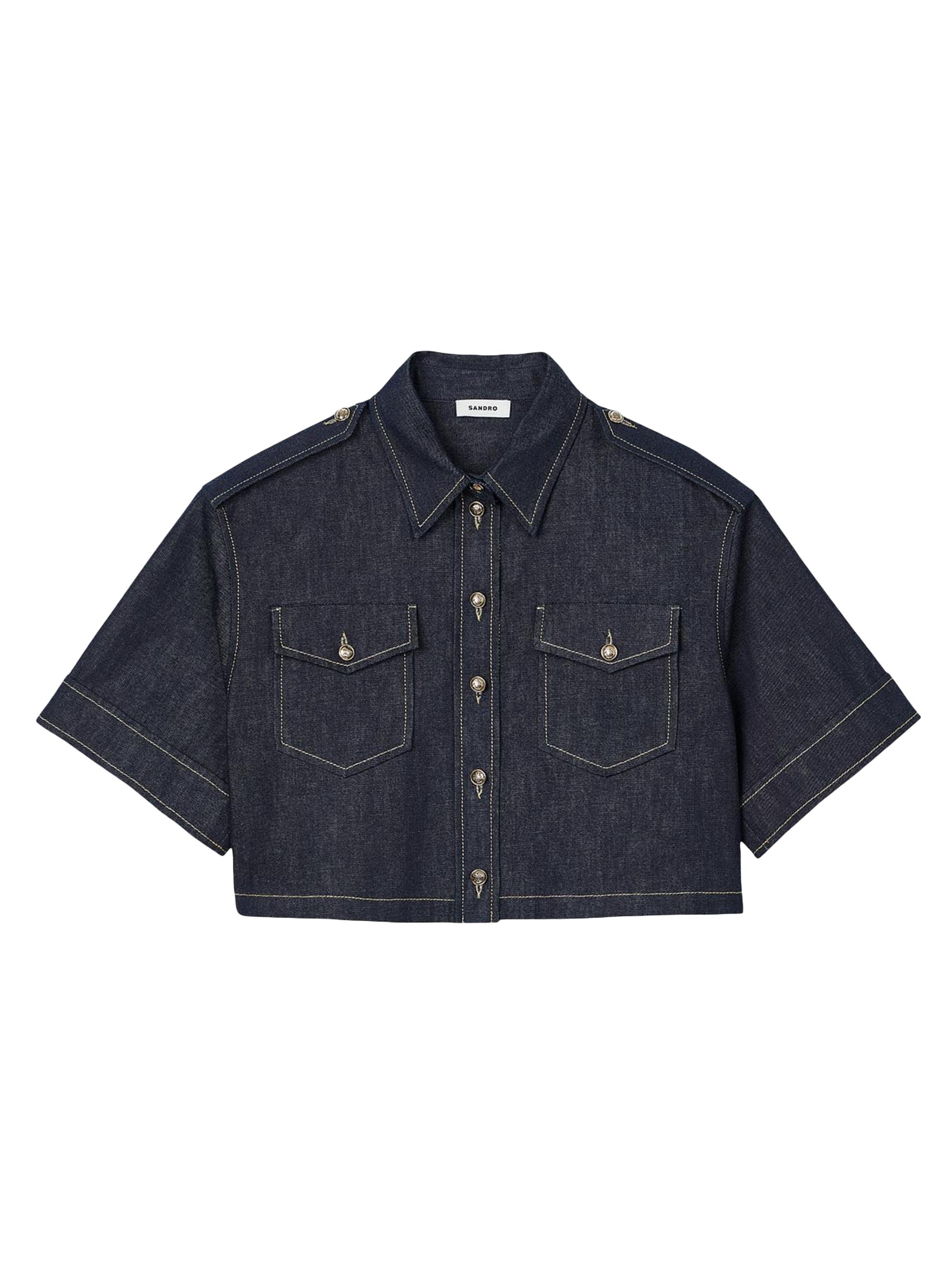 Sandro Women's Denim Shirt - Deep Blue