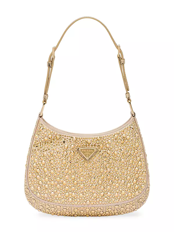 Shop Prada Cleo Satin Bag With Crystals