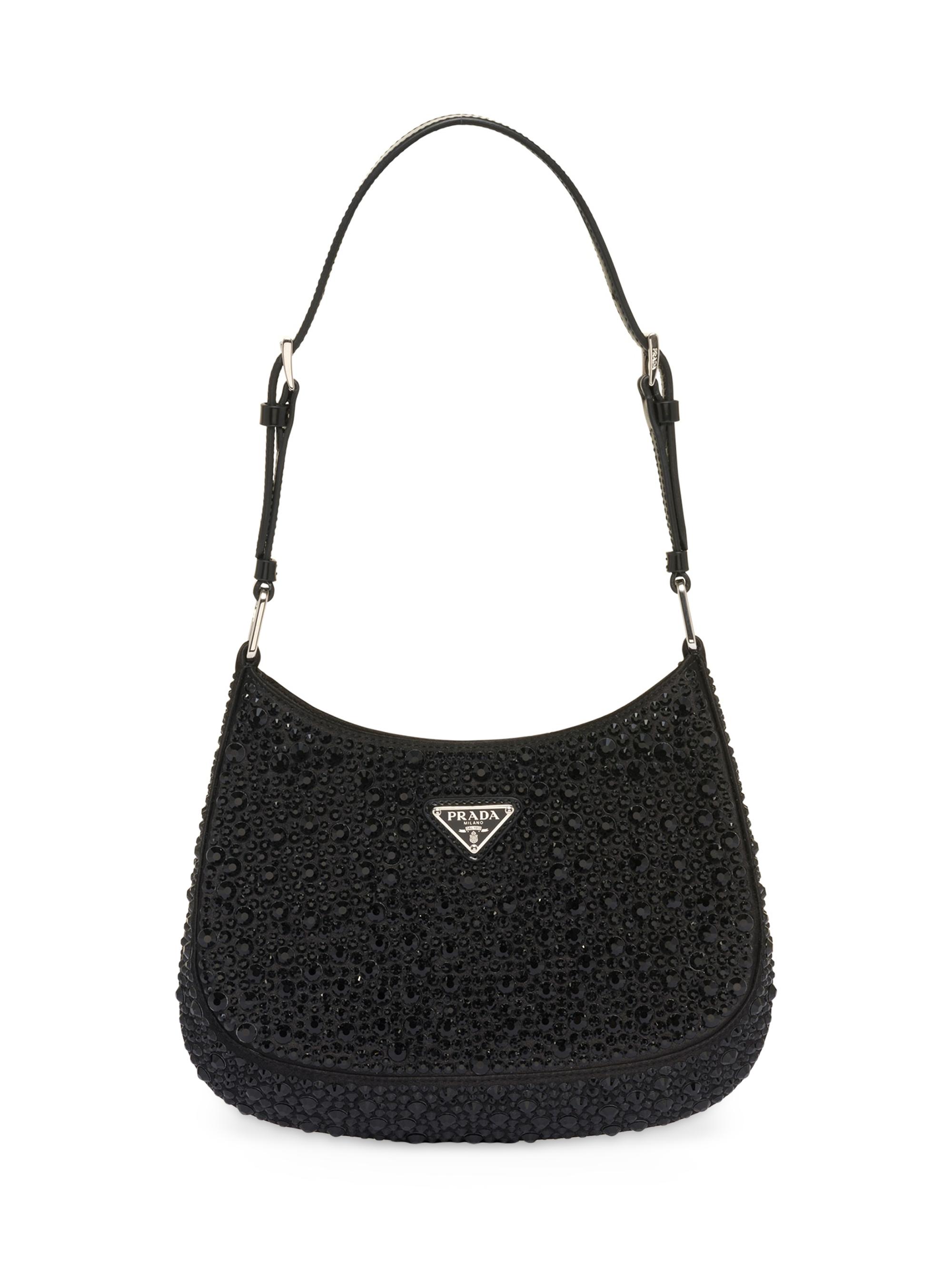 Prada Cleo Satin Shoulder Bag with Crystals | Saks Fifth Avenue