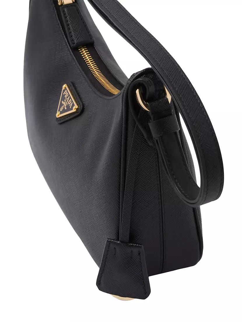 Prada Saffiano Leather Re-Edition Shoulder Bag - Black - One Size