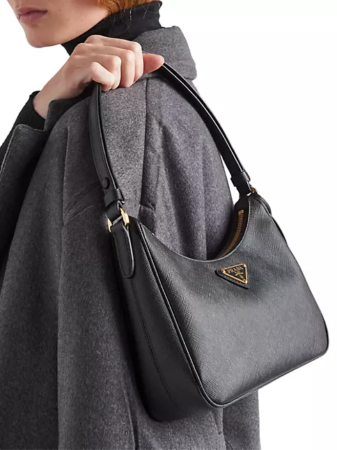 Prada Saffiano Leather Mini Pouch Bag - Farfetch