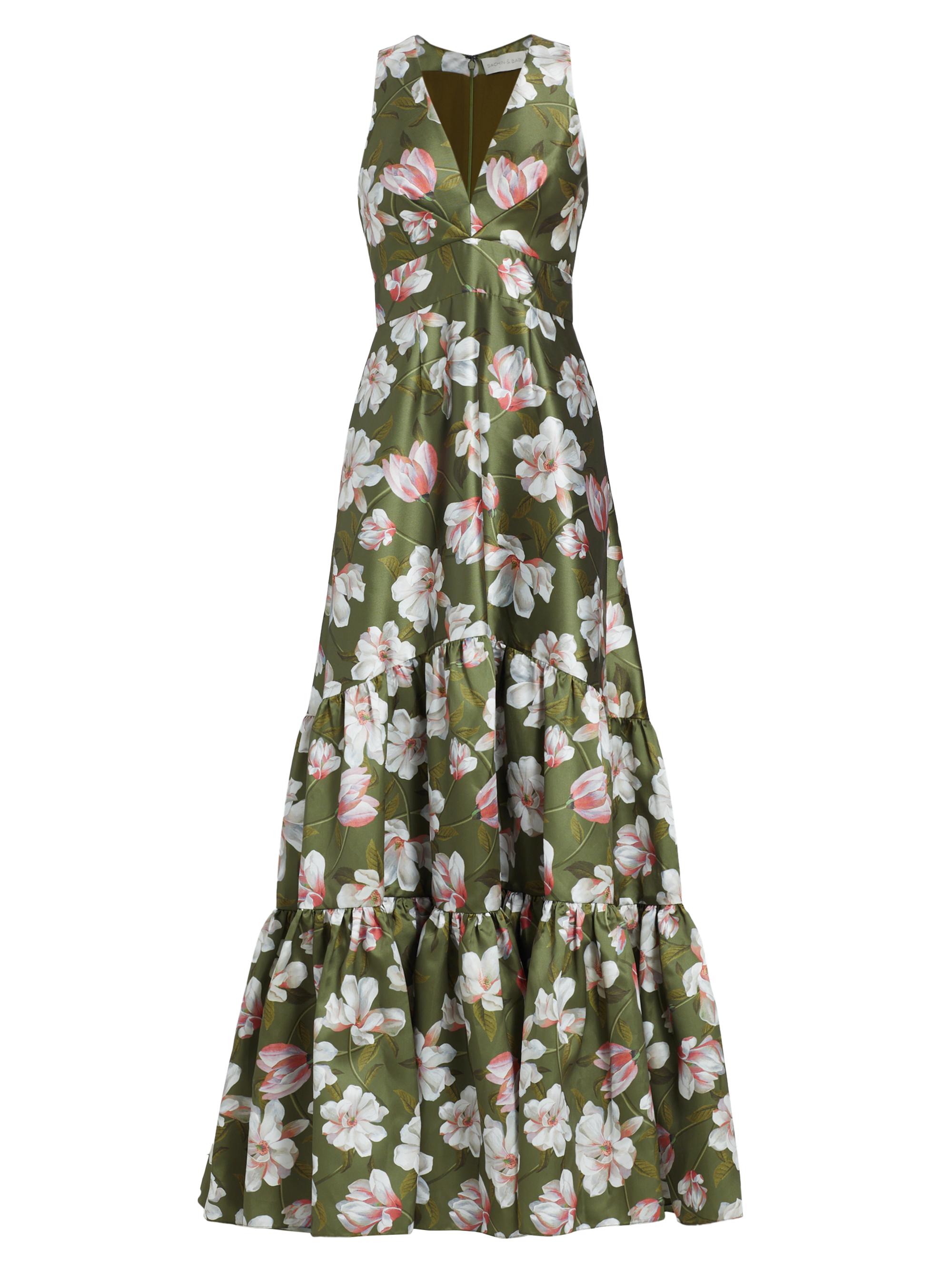 Sachin & Babi Women's Rori Floral Satin Gown - Moss Magnolia