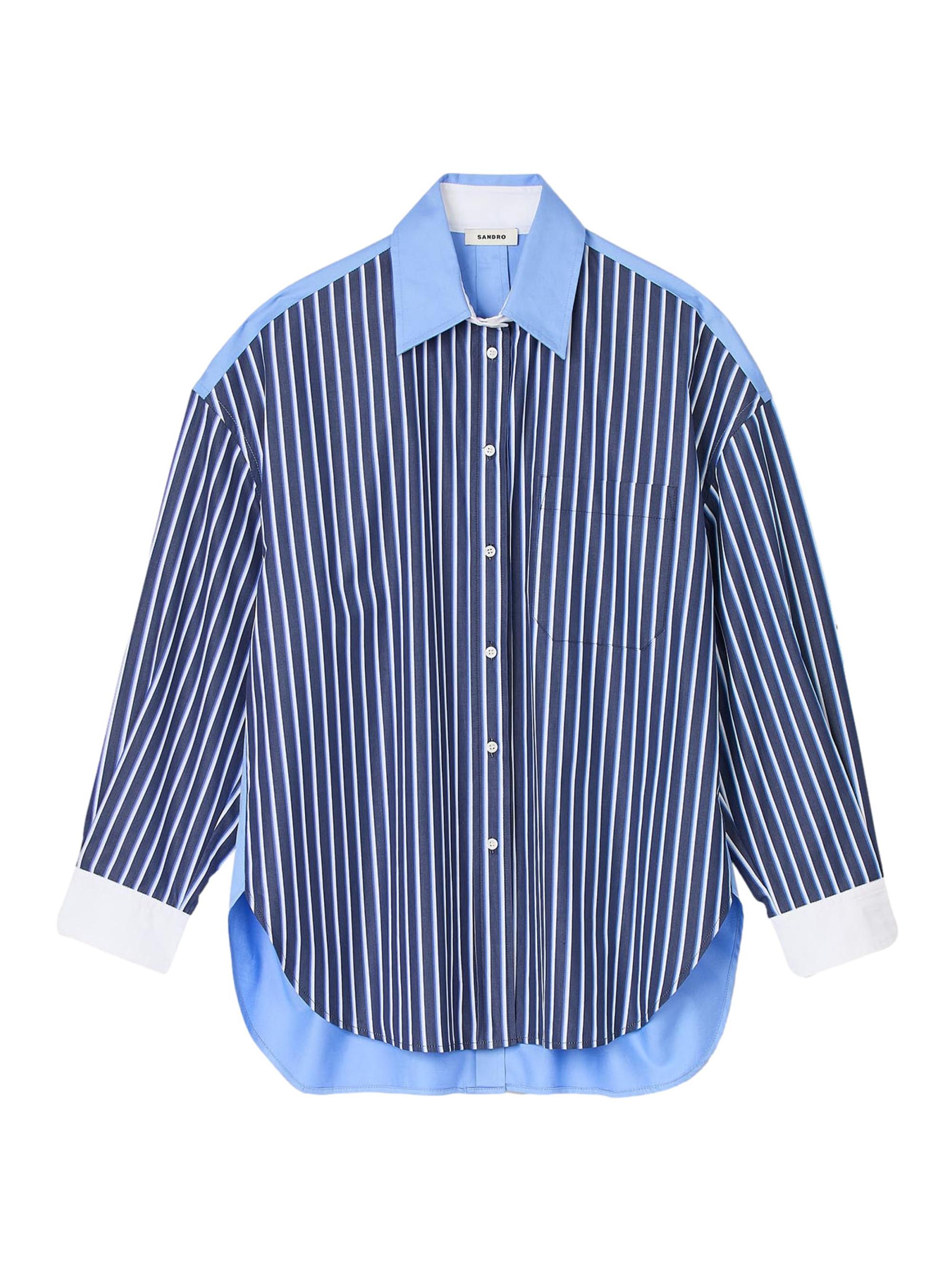 Sandro Women's Striped Shirt - Marine Blanc