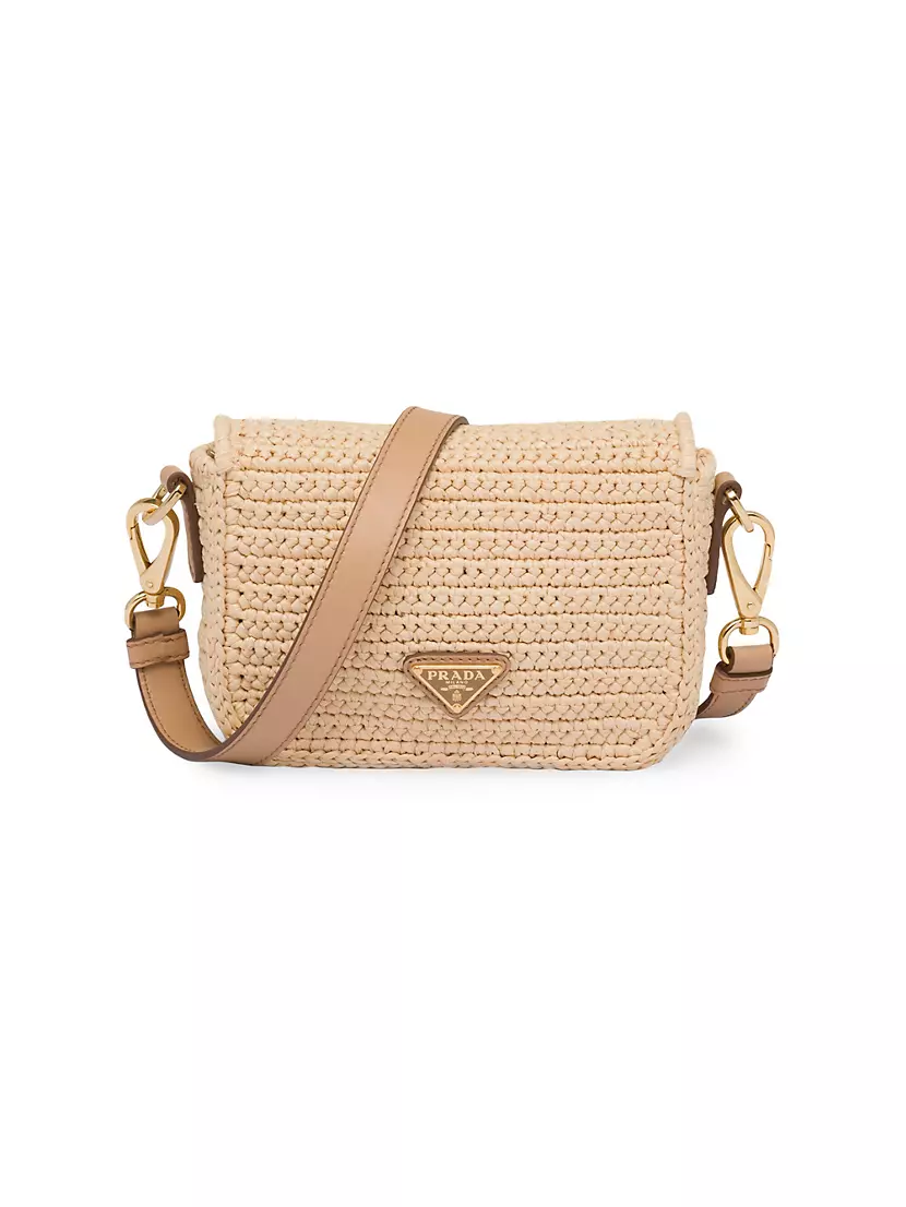 Prada Raffia Straw Pink Top Handle Shoulder Bag | MTYCI