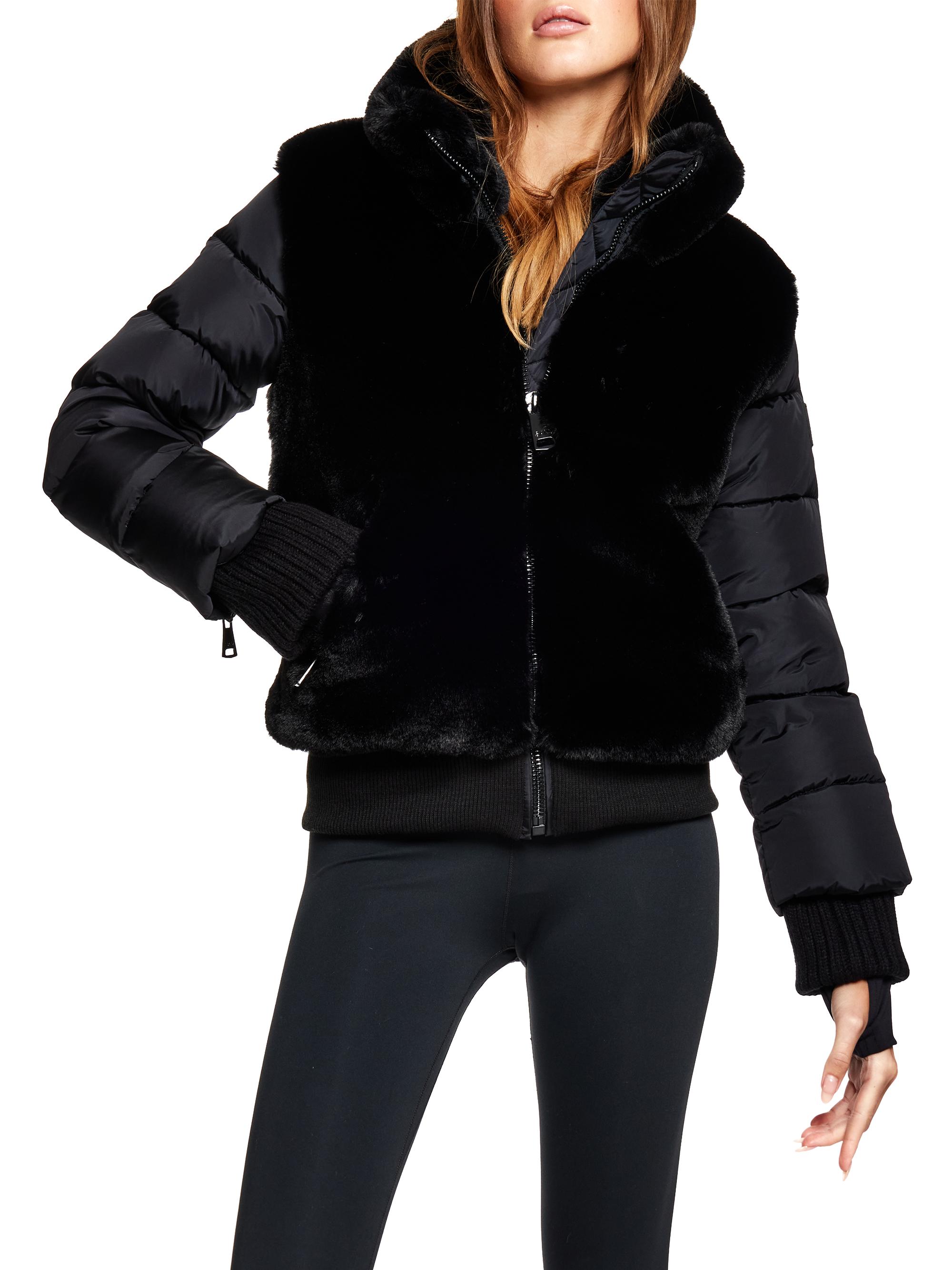 SAM. Women's Carlie Faux-Fur Bomber Jacket - Black