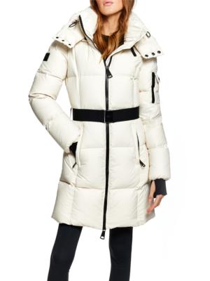 SAM. Women's Noho Belted Down Puffer Coat - Off White