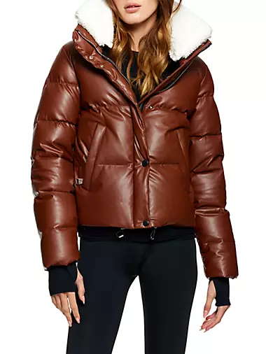 Plus Size Faux Leather Puffer Jacket Outfit - Alexa Webb
