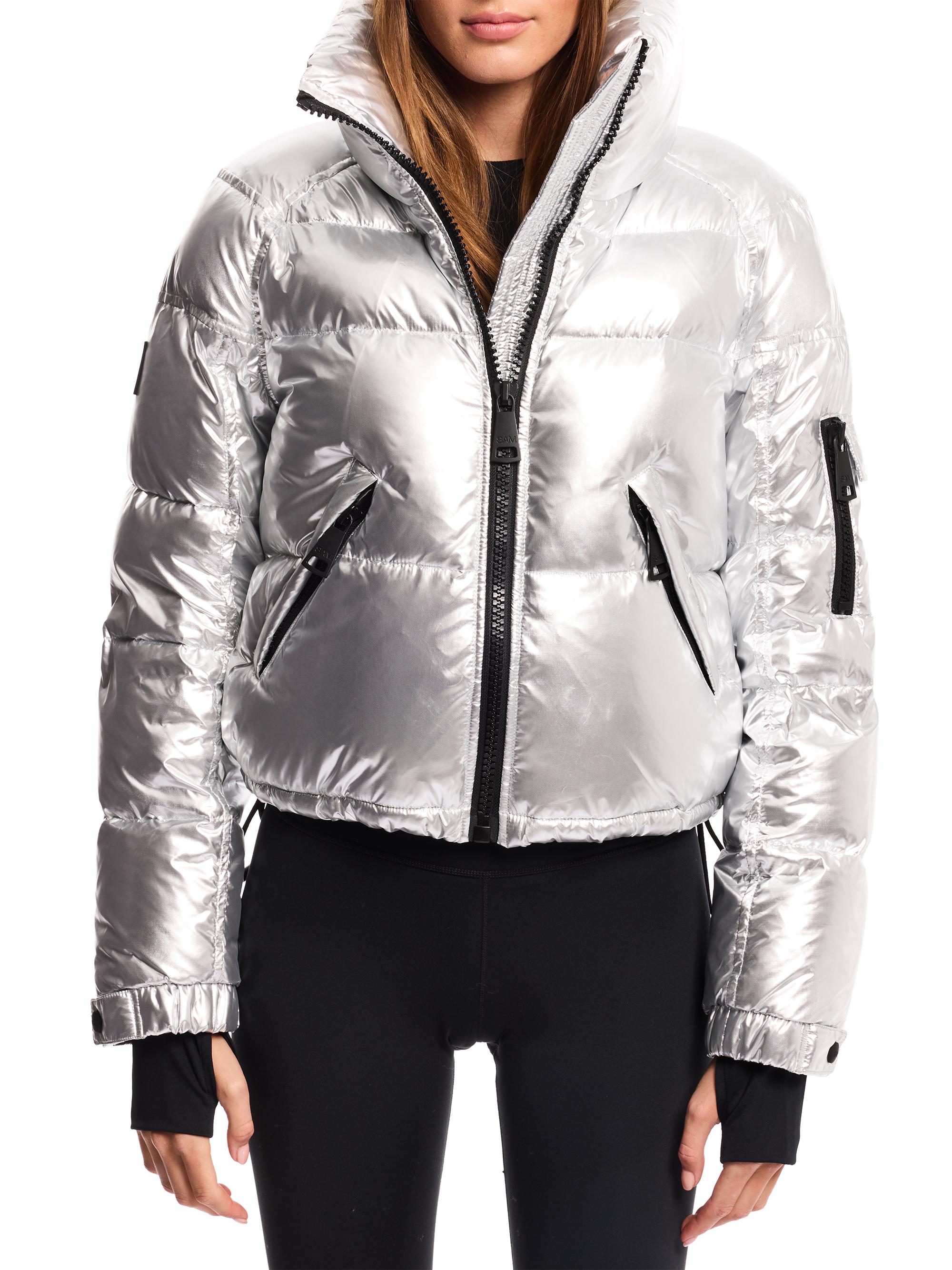 SAM. Women's Freestyle Cropped Down Puffer Jacket - Silver