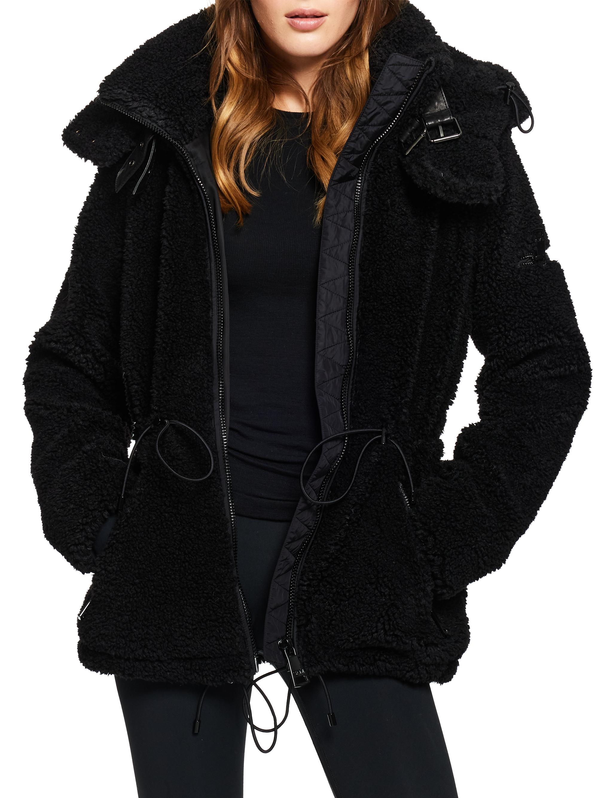 SAM. Women's Sherpa Zip-Up Parka - Black