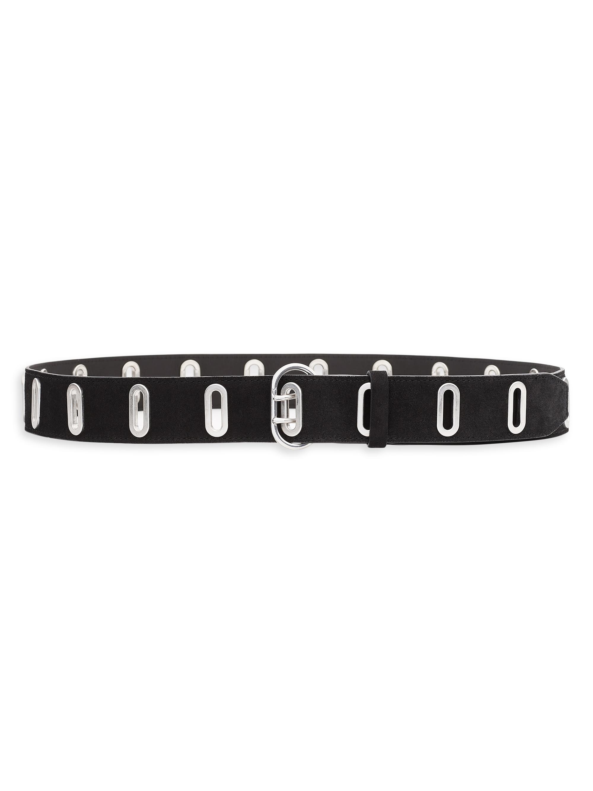 rag & bone Women's River Studded Suede Belt - Black