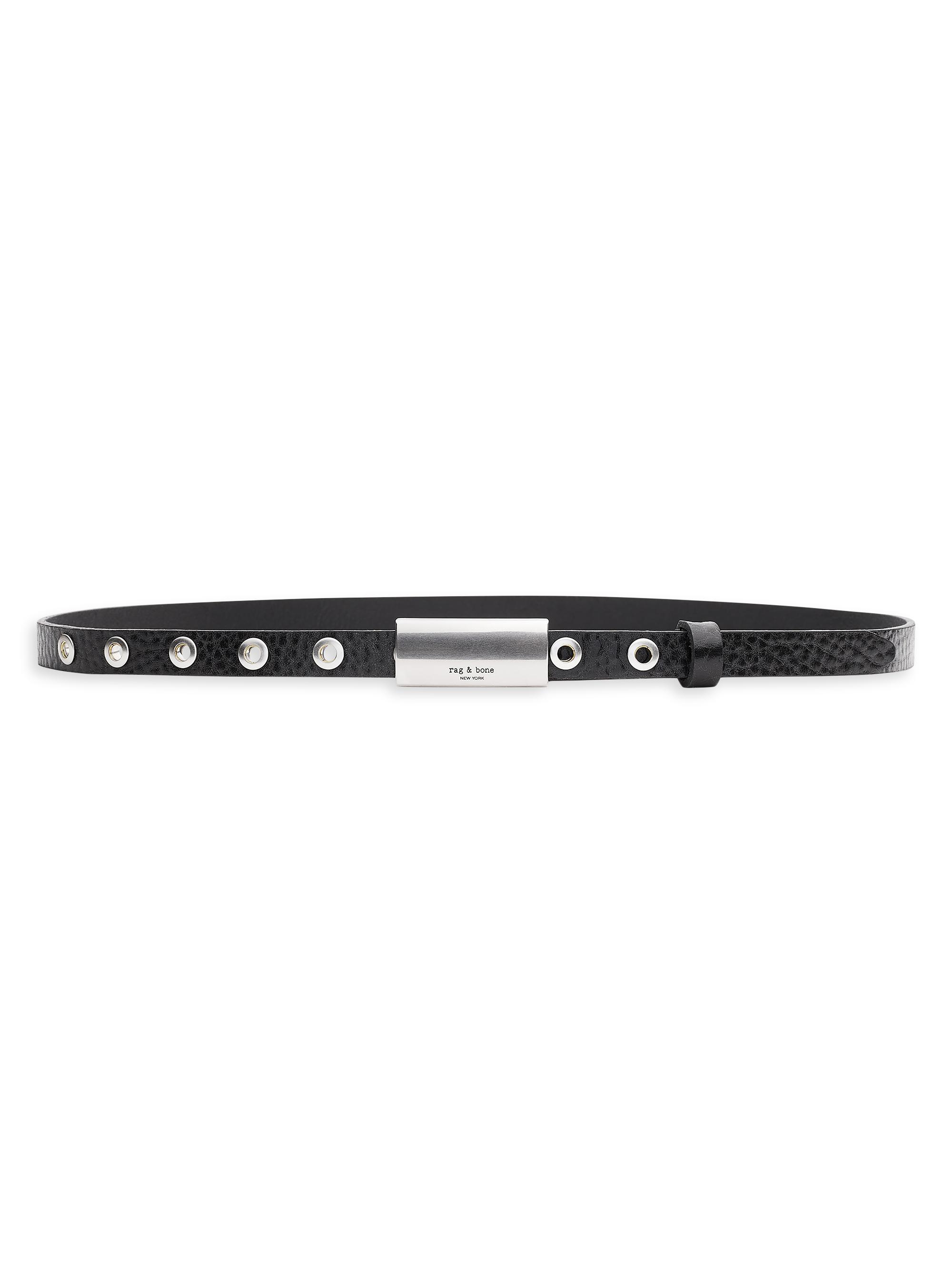 rag & bone Women's Moto Studded Skinny Belt - Black