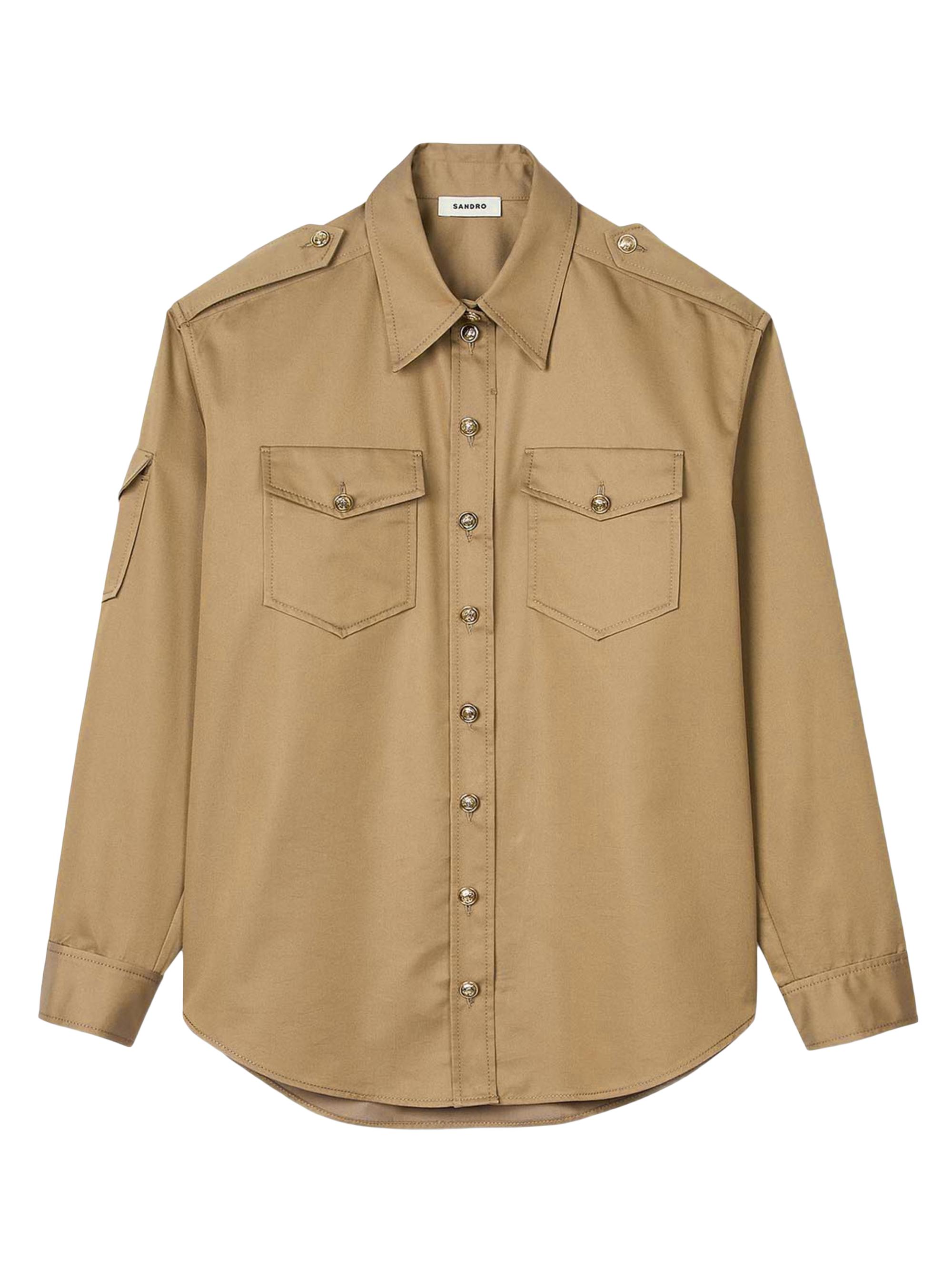Sandro Women's Pocket Shirt - Camel